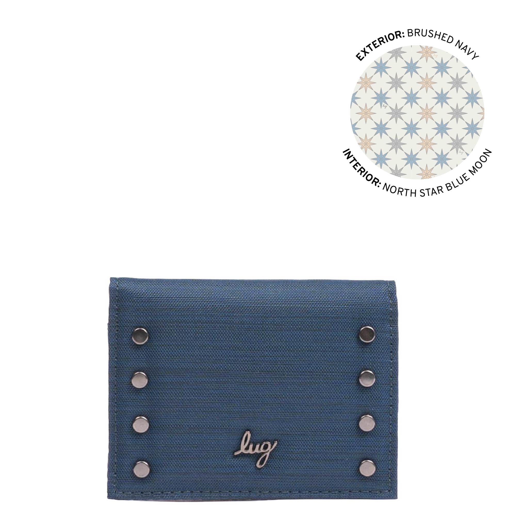 Walkover RFID Wallet - BRUSHED NAVY - 25121_Walkover_BrushedNavy_Angle_01