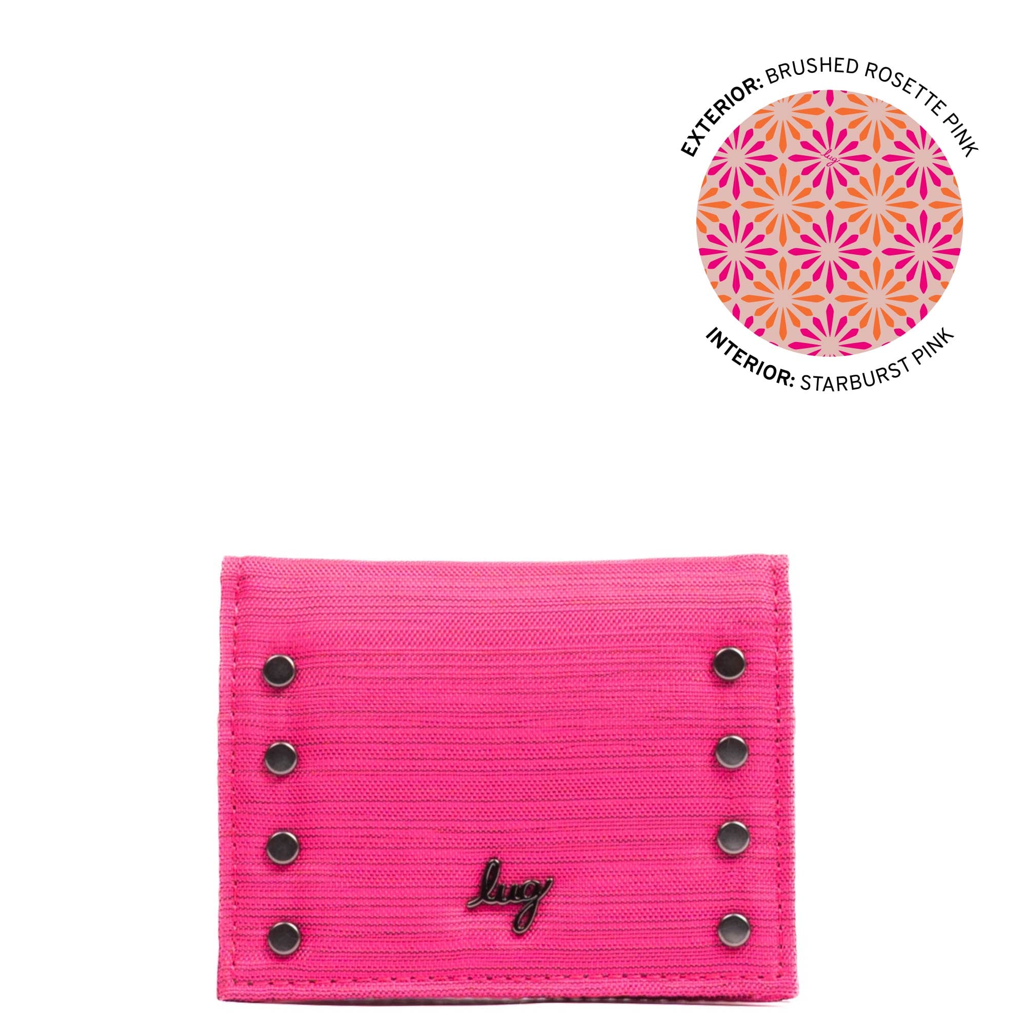 Walkover RFID Wallet - BRUSHED ROSETTE PINK - 25124_Walkover_BrushedRosettePink_Angle_01