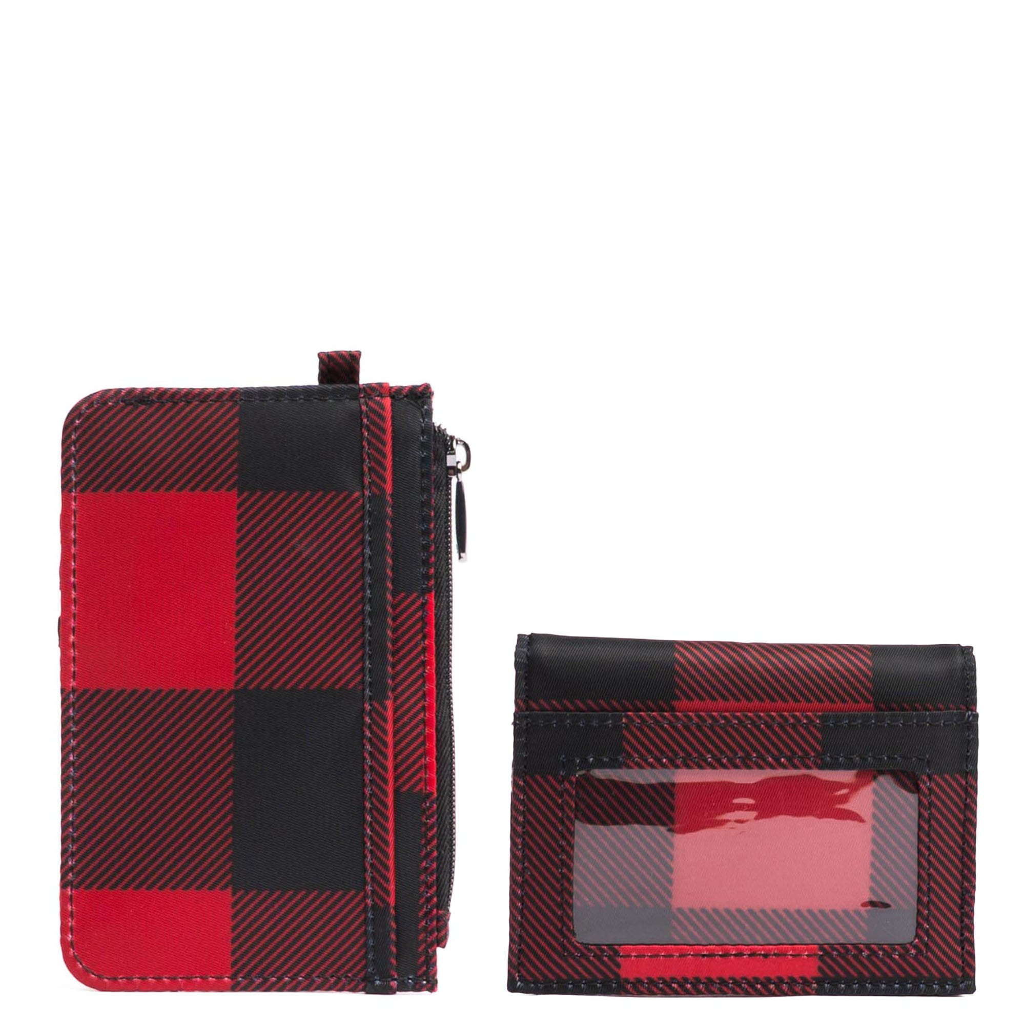 Slide & Walkover RFID Wallet Set - BUFFALO CHECK RED - 25183_SlideWalkoverSet_BuffaloCheckRed_Angle_02