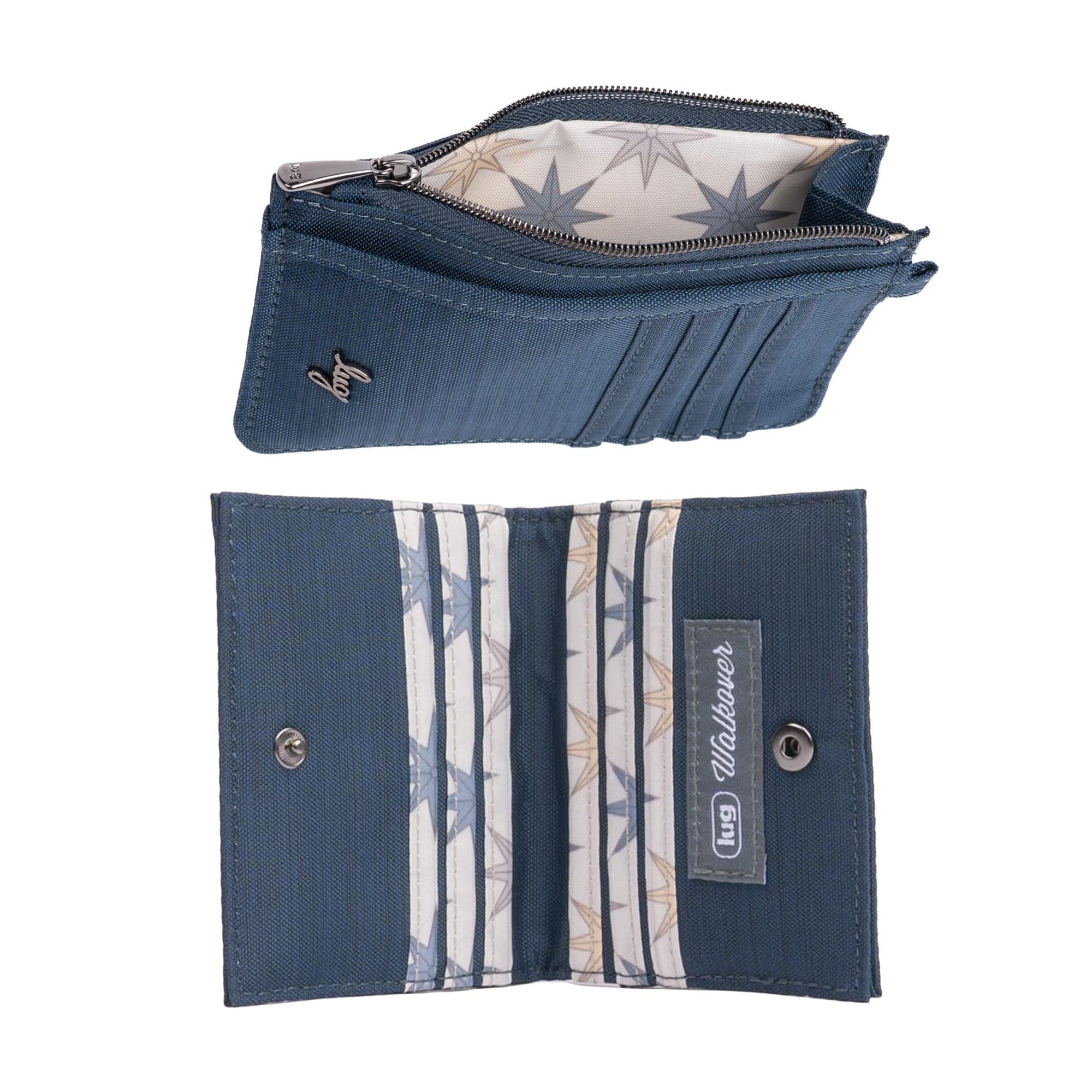 Slide & Walkover RFID Wallet Set - BRUSHED NAVY - 25185_SlideWalkoverSet_BrushedNavy_Angle_03