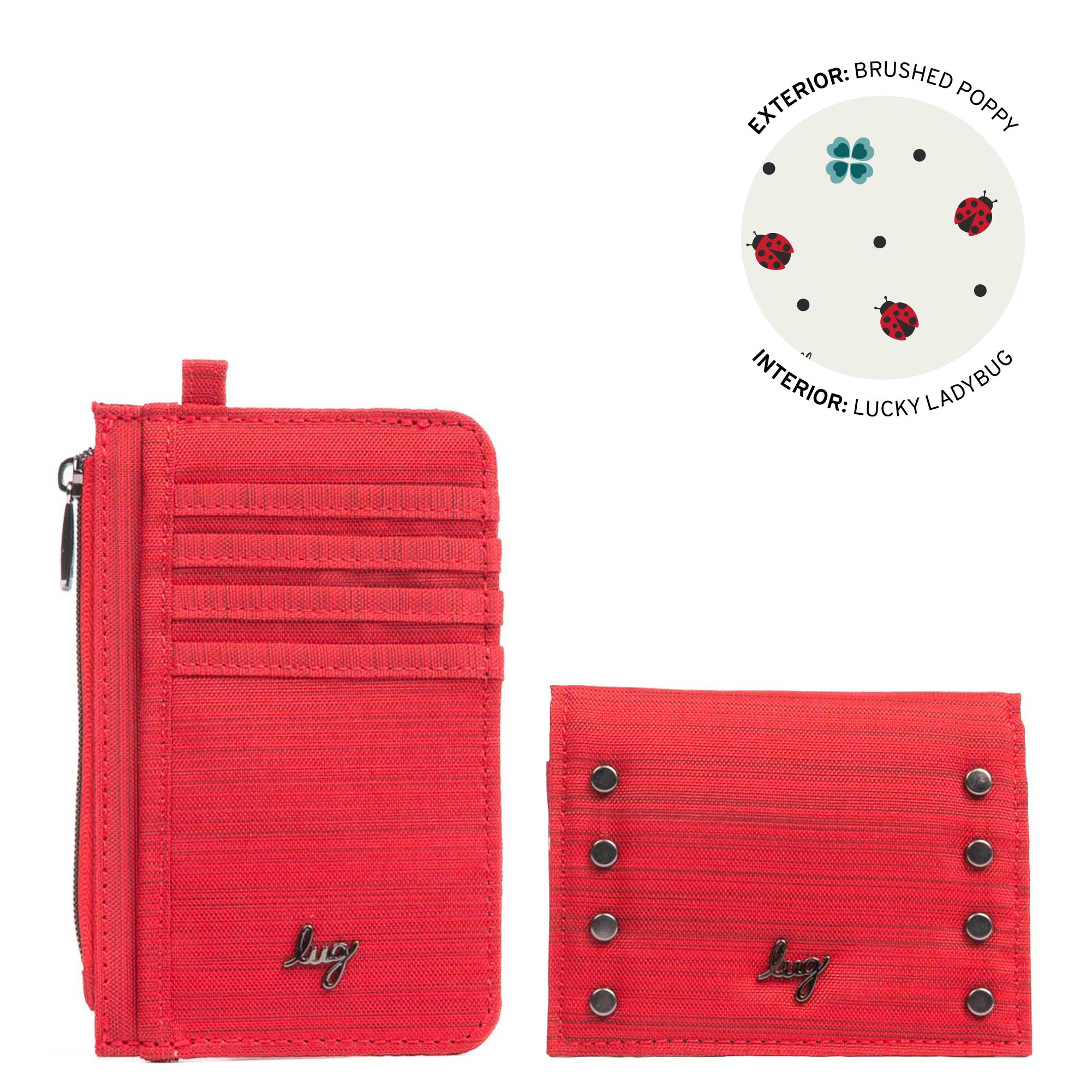 Slide & Walkover RFID Wallet Set - BRUSHED POPPY - 25186_SlideWalkoverSet_BrushedPoppy_Angle_01