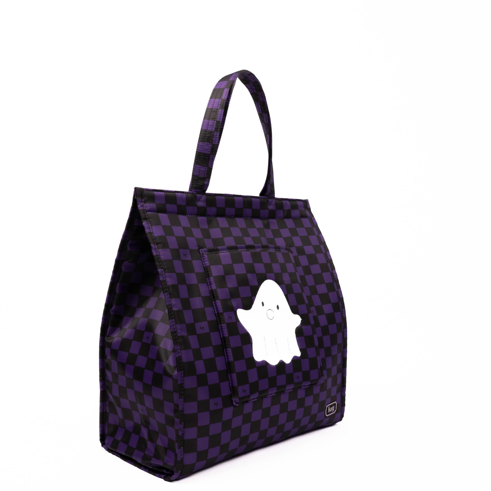 Halloween Runner Tote - HAUNTED SQUARES PURPLE (GHOST) - 25251_Runner1pc_HauntedSquaresPurpleGhost_Angle_02_1m685n