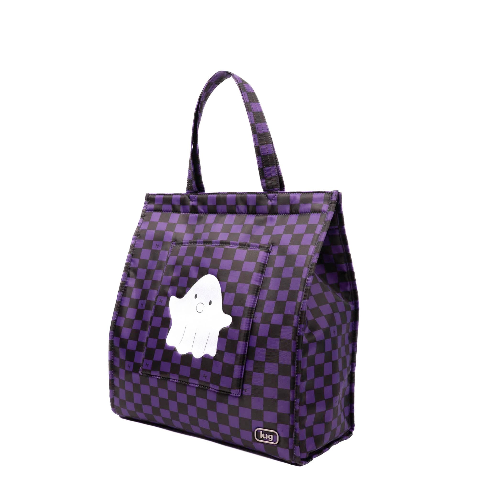 Halloween Runner Tote - HAUNTED SQUARES PURPLE (GHOST) - 25251_Runner1pc_HauntedSquaresPurpleGhost_Angle_03