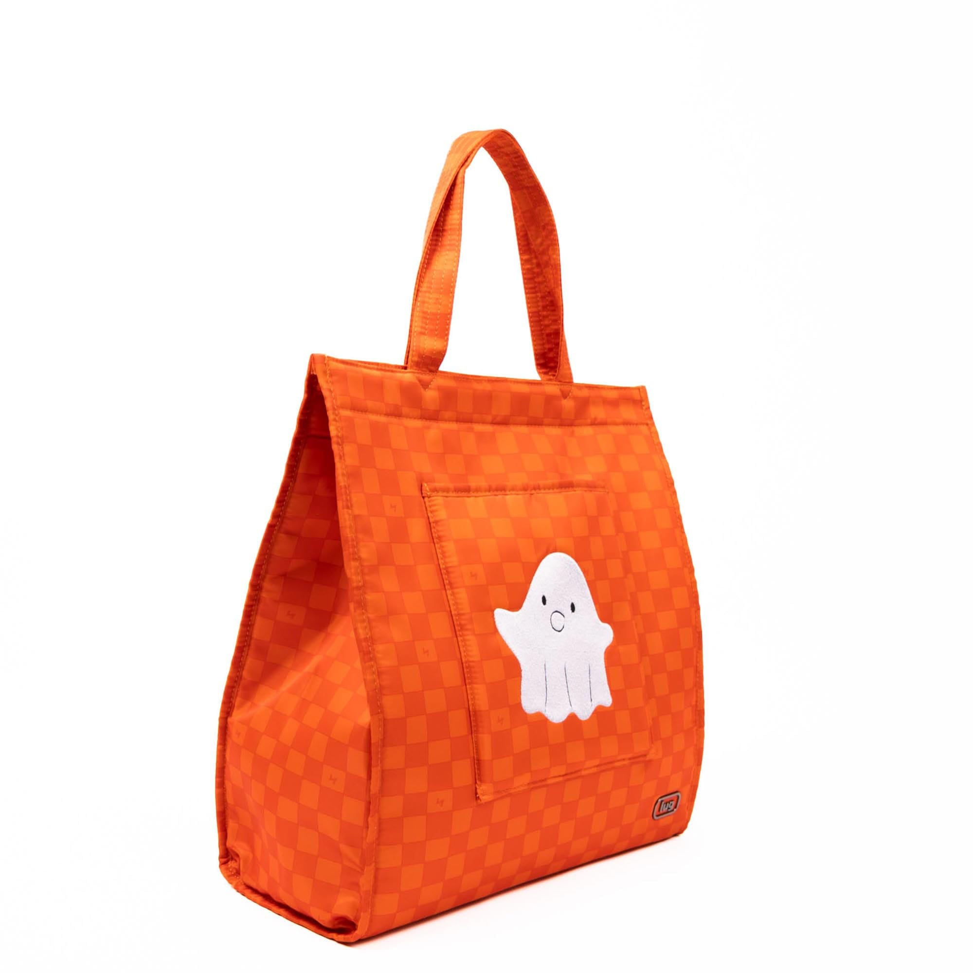 Halloween Runner Tote - HAUNTED SQUARES ORANGE (GHOST) - 25253_Runner1pc_HauntedSquaresOrangeGhost_Angle_02