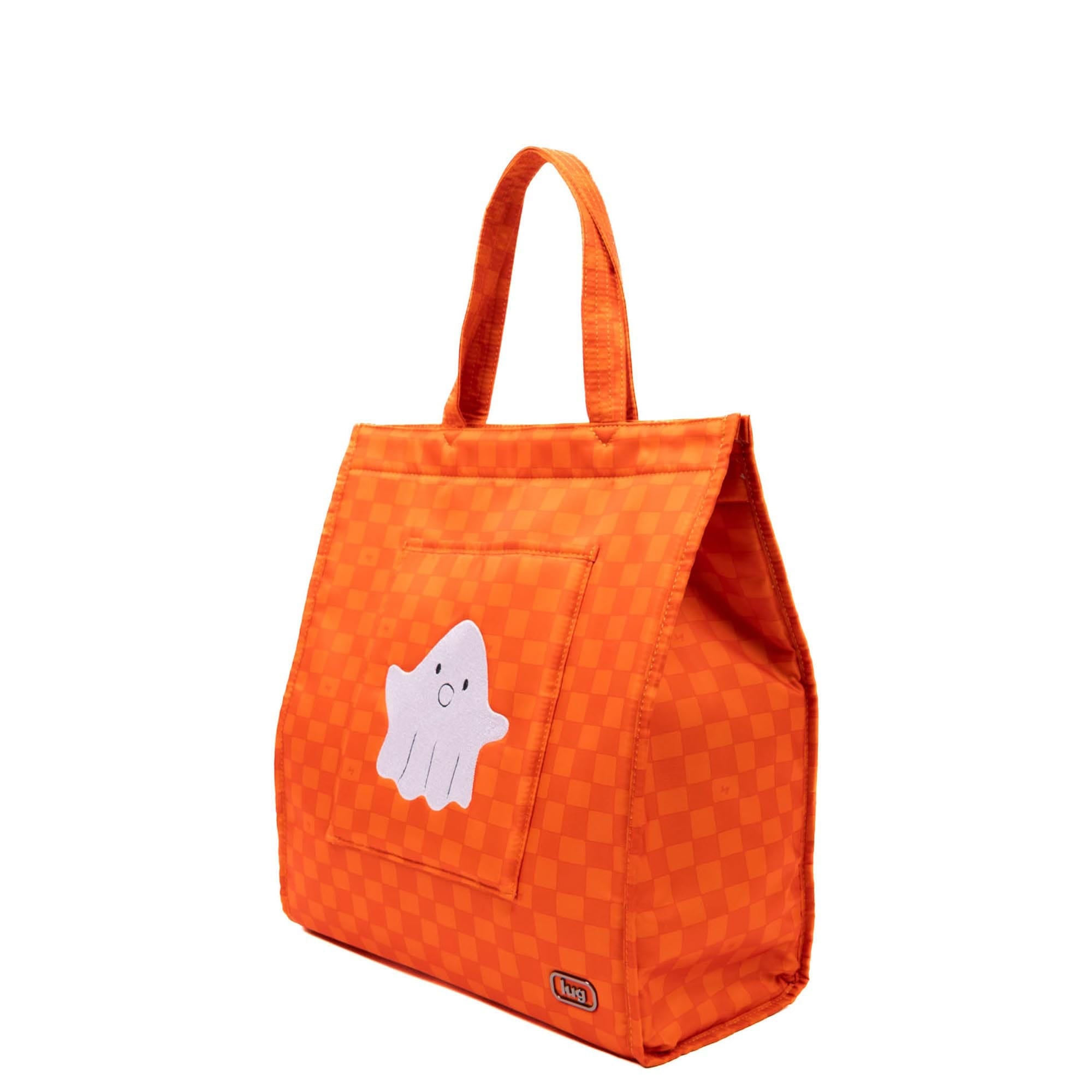 Halloween Runner Tote - HAUNTED SQUARES ORANGE (GHOST) - 25253_Runner1pc_HauntedSquaresOrangeGhost_Angle_03