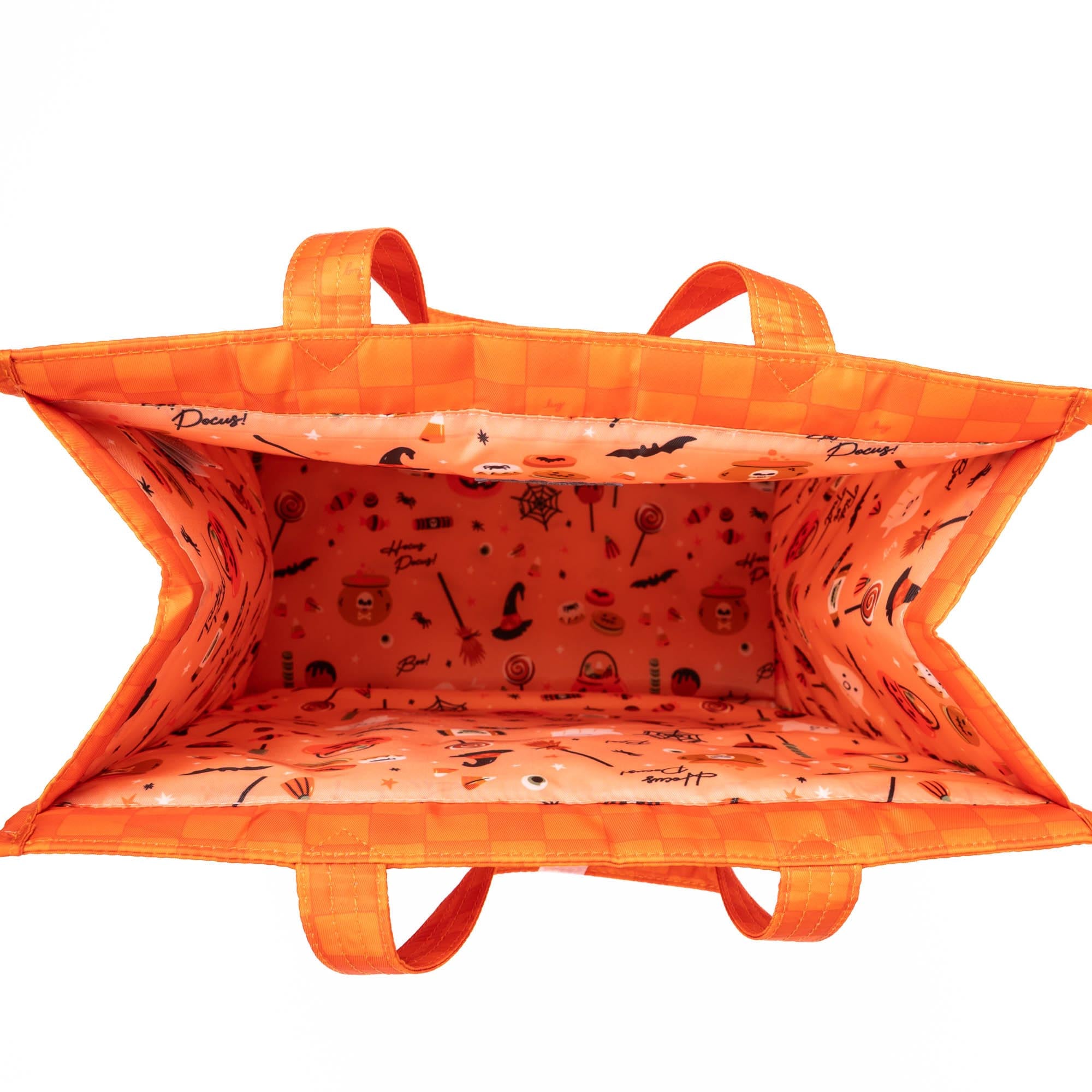 Halloween Runner Tote - HAUNTED SQUARES ORANGE (GHOST) - 25253_Runner1pc_HauntedSquaresOrangeGhost_Angle_05