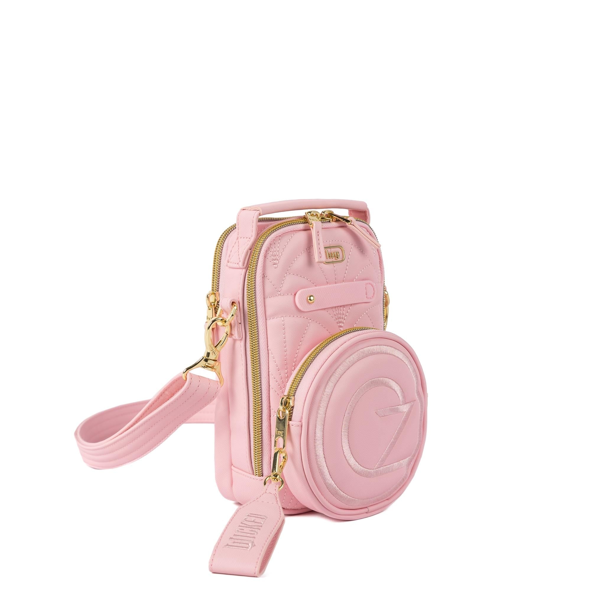 Wicked x Lug Skeeter Mini Bridge SE Satin Luxe VL Convertible Crossbody Bag - OZ BUBBLE PINK - 25290_Wicked_SkeeterMini_BubblePink_Angle_02