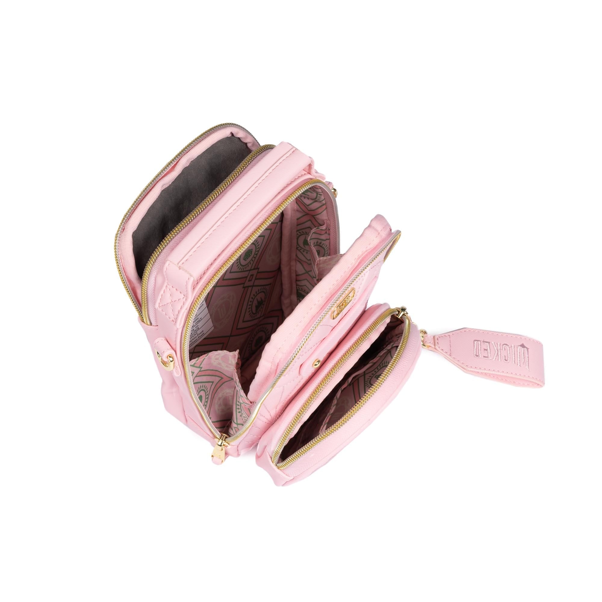 Wicked x Lug Skeeter Mini Bridge SE Satin Luxe VL Convertible Crossbody Bag - OZ BUBBLE PINK - 25290_Wicked_SkeeterMini_BubblePink_Angle_06