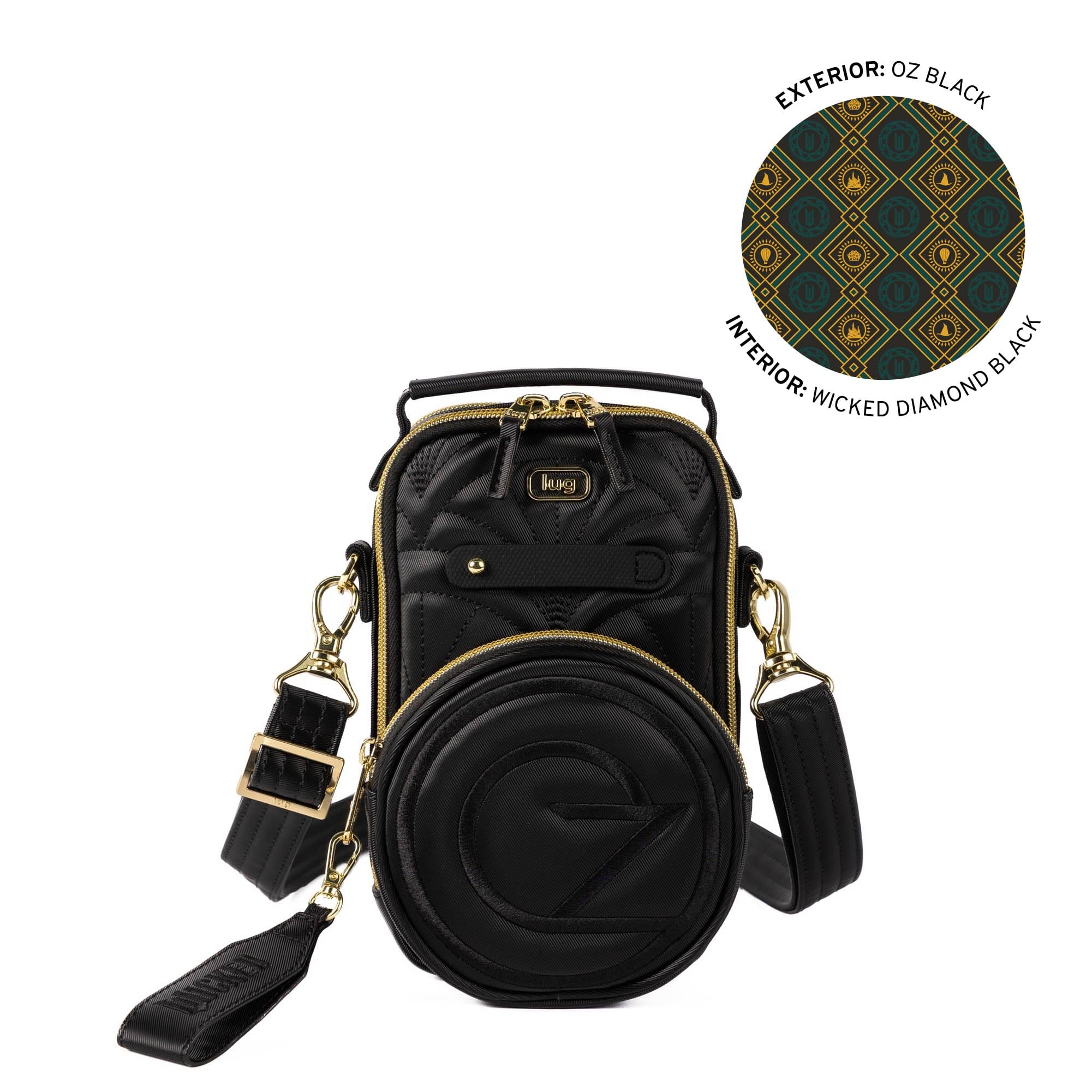 Wicked x Lug Skeeter Mini Bridge SE Satin Luxe VL Convertible Crossbody Bag - OZ BLACK - 25291_Wicked_SkeeterMini_Black_Angle_01