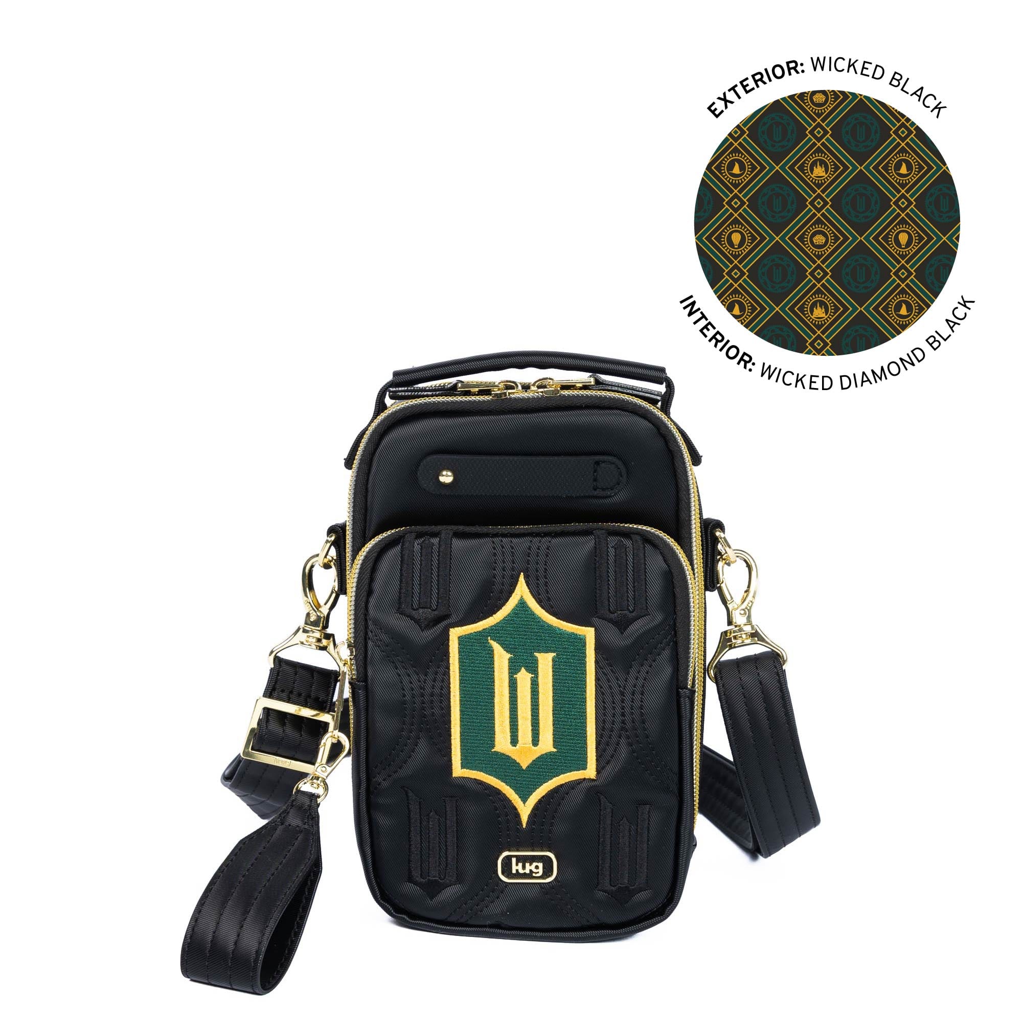 Wicked x Lug Skeeter Mini Bridge SE Satin Luxe VL Convertible Crossbody Bag - WICKED BLACK - 25292_Wicked_SkeeterMini_WickedBlack_Angle_01