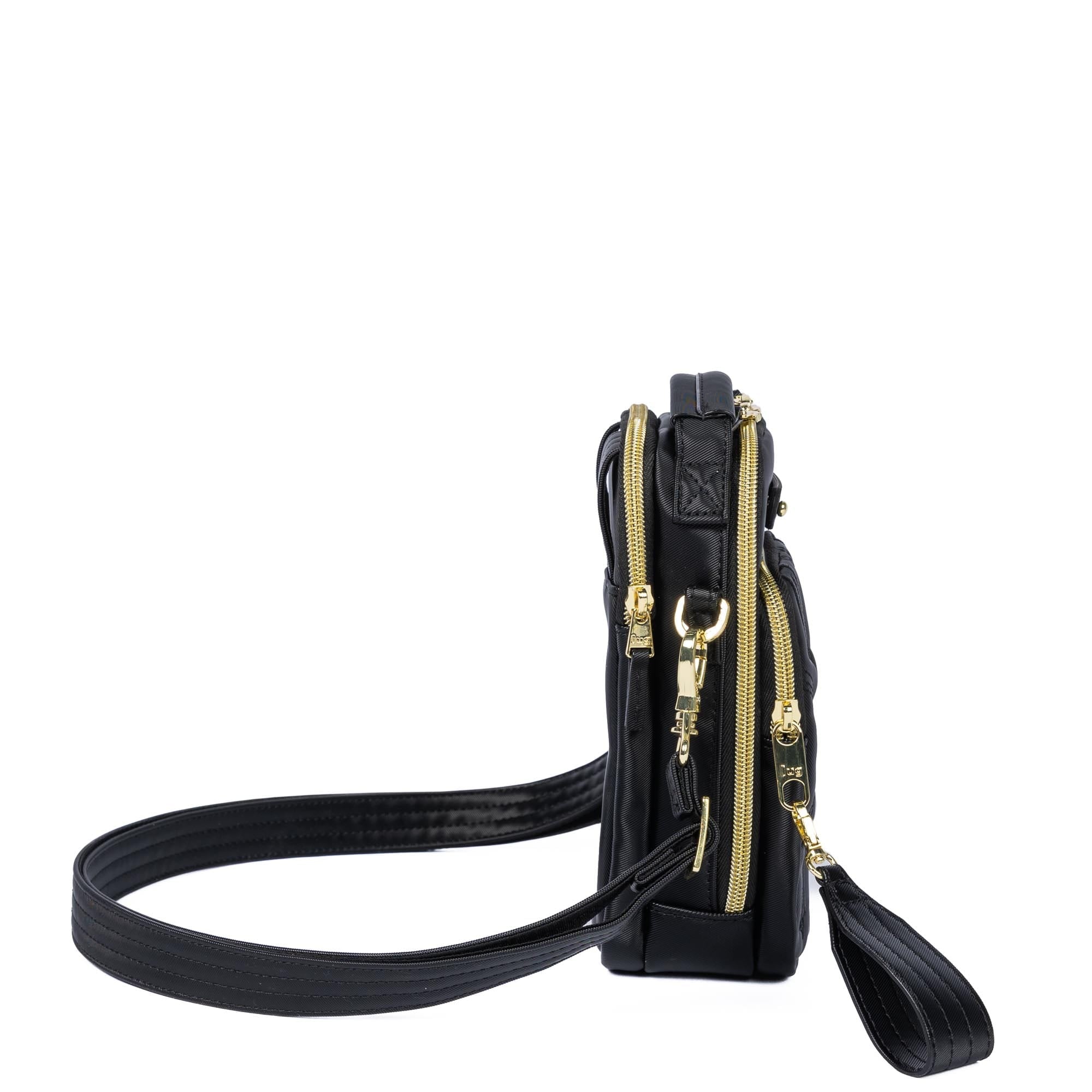 Wicked x Lug Skeeter Mini Bridge SE Satin Luxe VL Convertible Crossbody Bag - WICKED BLACK - 25292_Wicked_SkeeterMini_WickedBlack_Angle_03