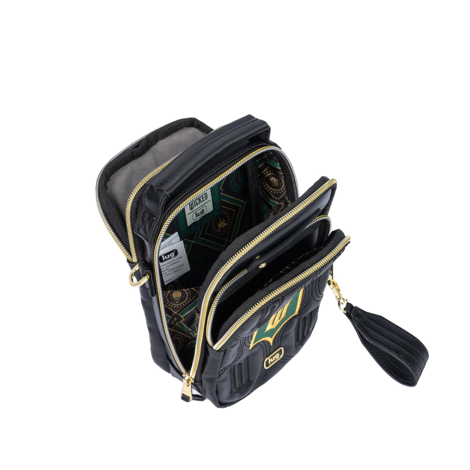 Wicked x Lug Skeeter Mini Bridge SE Satin Luxe VL Convertible Crossbody Bag - WICKED BLACK - 25292_Wicked_SkeeterMini_WickedBlack_Angle_06