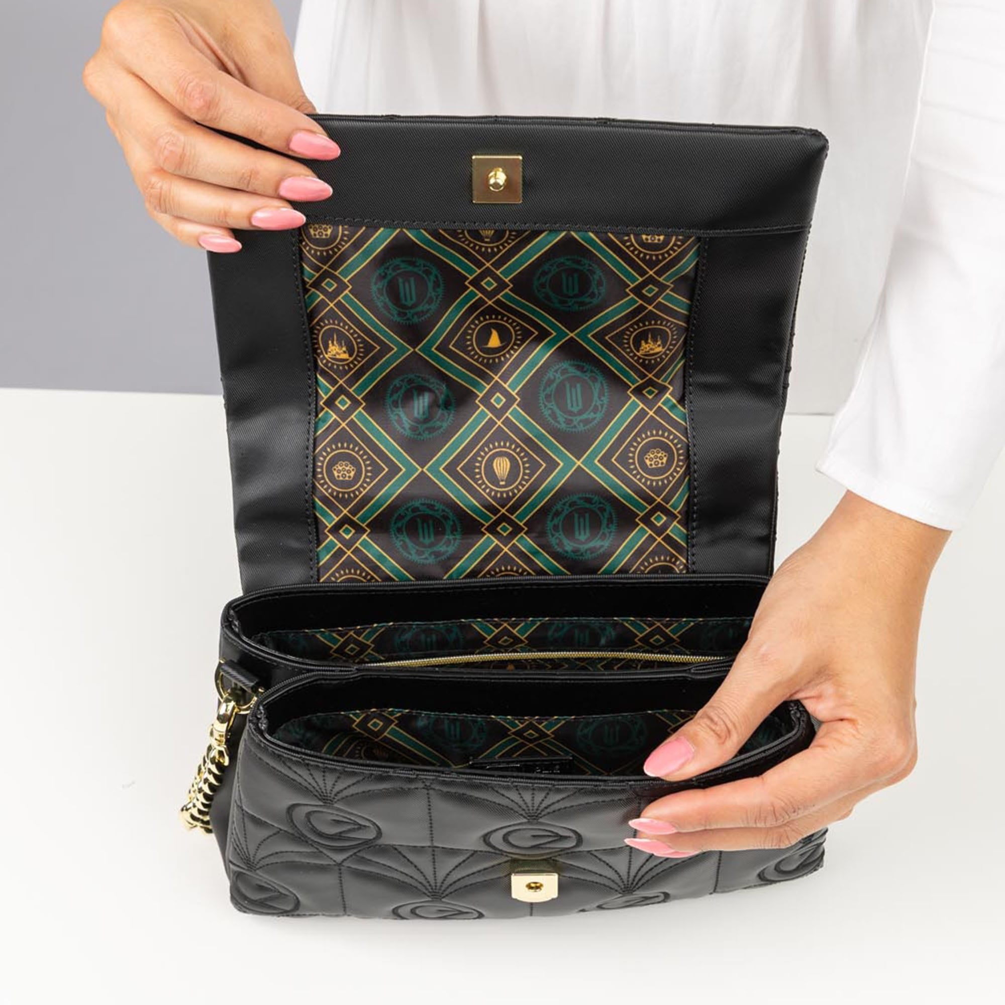 Wicked x Lug Plié Satin Luxe VL Crossbody Bag - - 25293_Wicked_PlieSatinLuxe_Black_Lifestyle_03