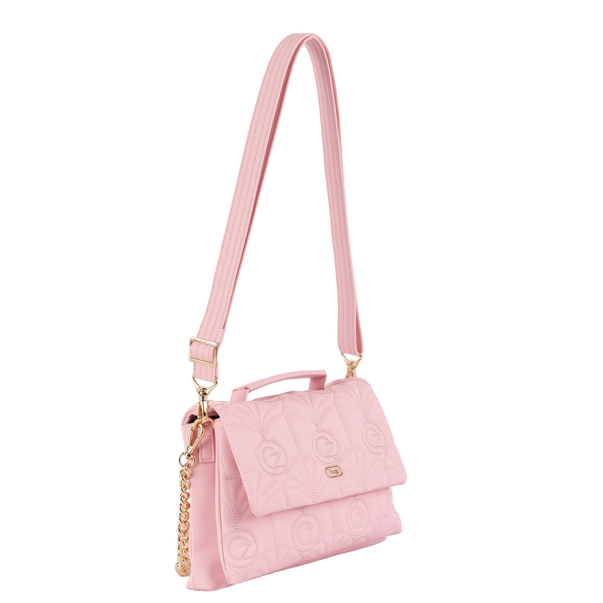 Wicked x Lug Plié Satin Luxe VL Crossbody Bag - OZ BUBBLE PINK - 25294_Wicked_PlieSatinLuxe_BubblePink_Angle_02