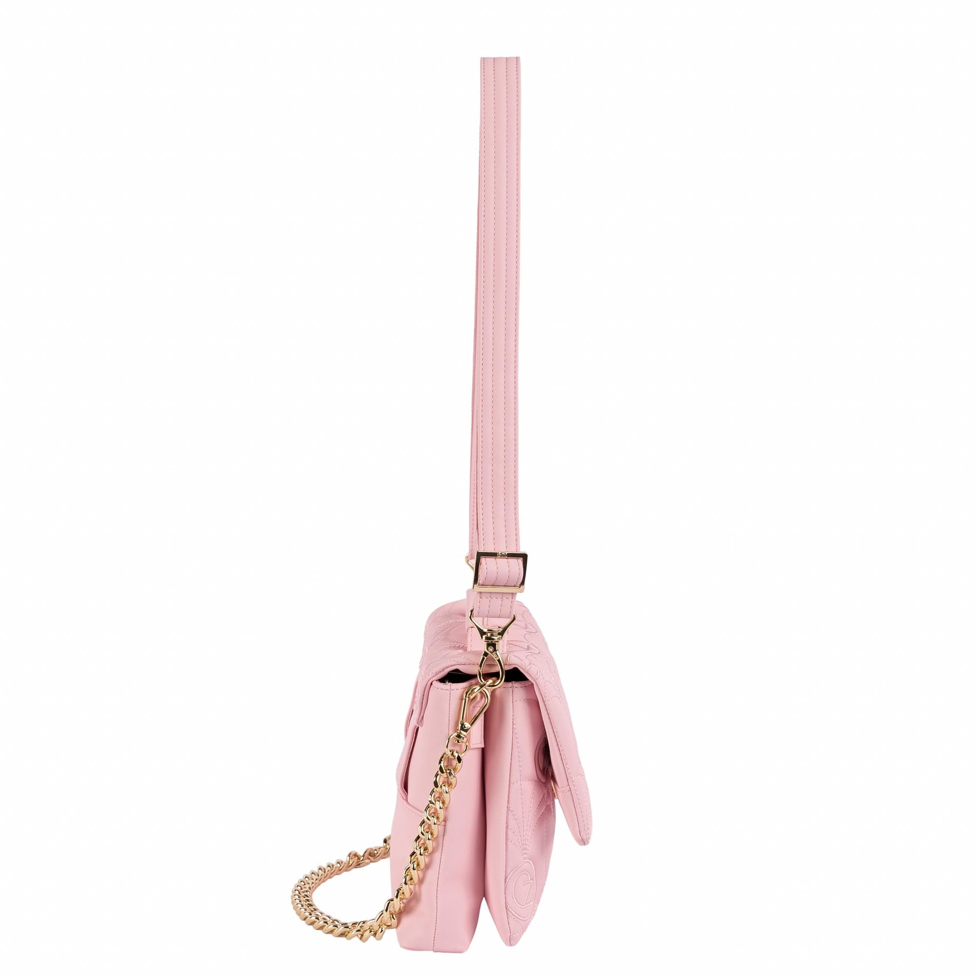 Wicked x Lug Plié Satin Luxe VL Crossbody Bag - OZ BUBBLE PINK - 25294_Wicked_PlieSatinLuxe_BubblePink_Angle_03