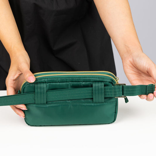 Wicked x Lug Coupe XL Plus Convertible Crossbody Bag - - 25324_CoupeXLPluswCharmBar_WickedlyGreen_Lifestyle_02