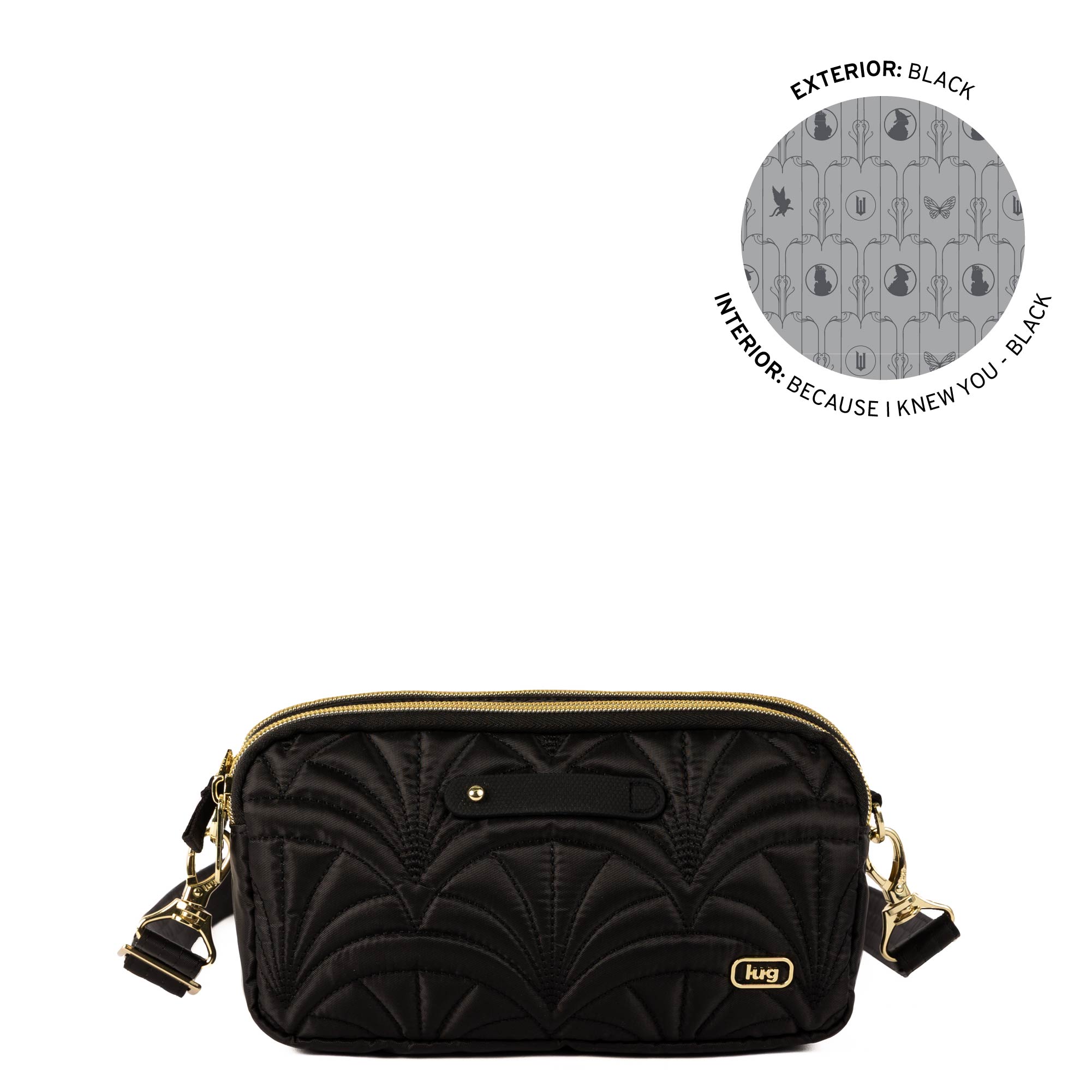 Wicked x Lug Coupe XL Plus Convertible Crossbody Bag - BLACK - 25326_CoupeXLPluswCharmBar_Black_Angle_01