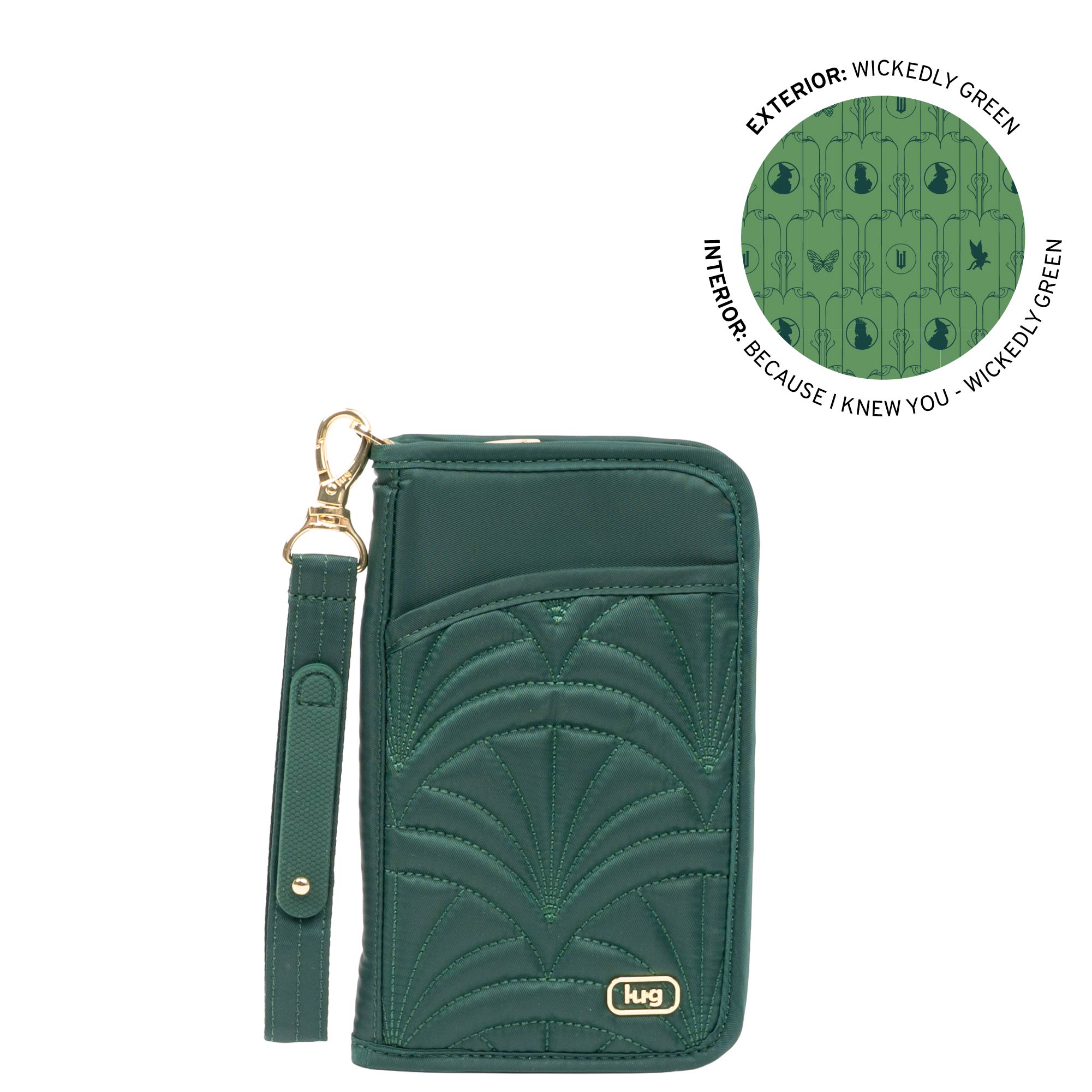 Wicked x Lug Tandem Zip RFID Wallet - WICKEDLY GREEN - 25340_Wicked_TandemZip_WickedlyGreen_Angle_01