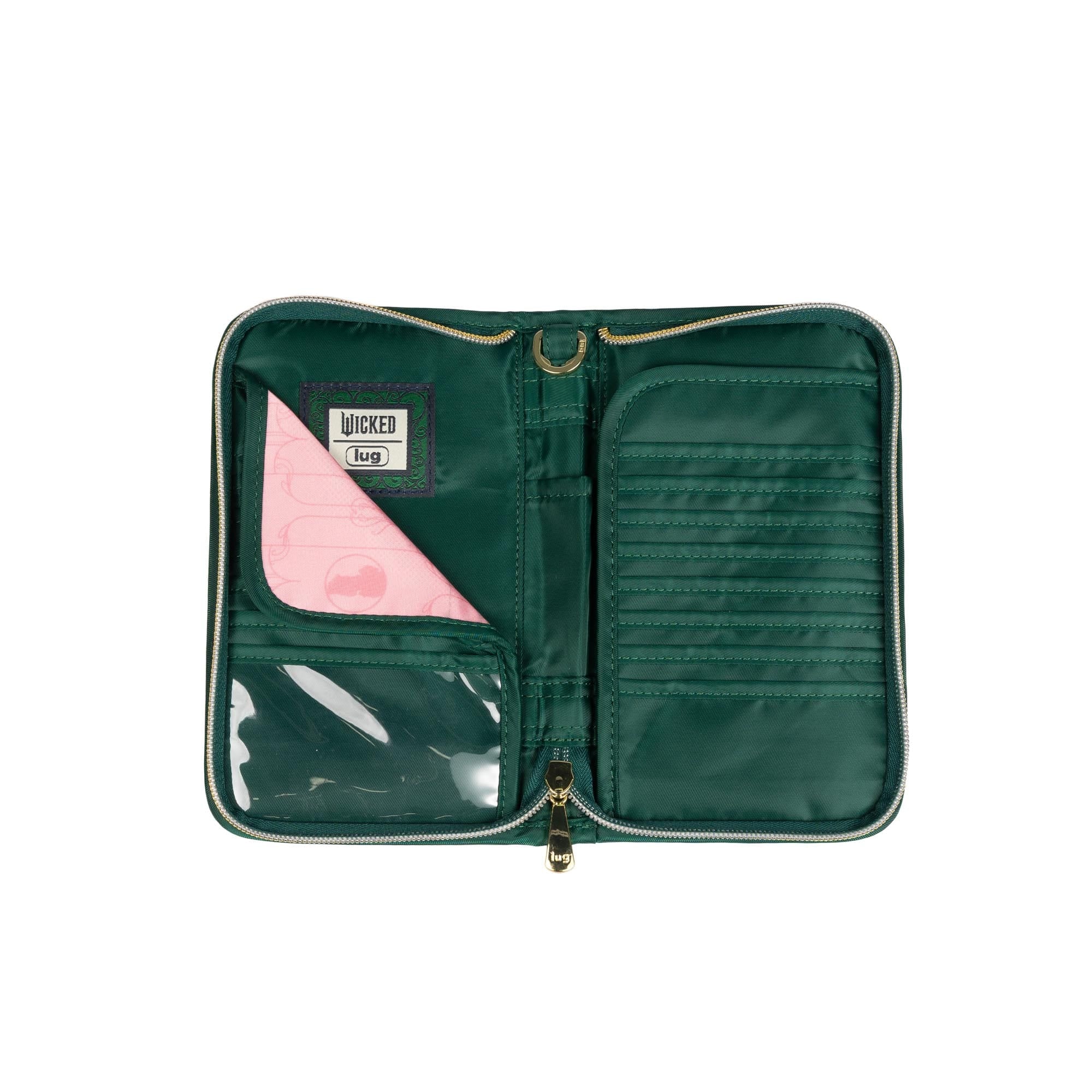 Wicked x Lug Tandem Zip RFID Wallet - WICKEDLY GREEN - 25340_Wicked_TandemZip_WickedlyGreen_Angle_06