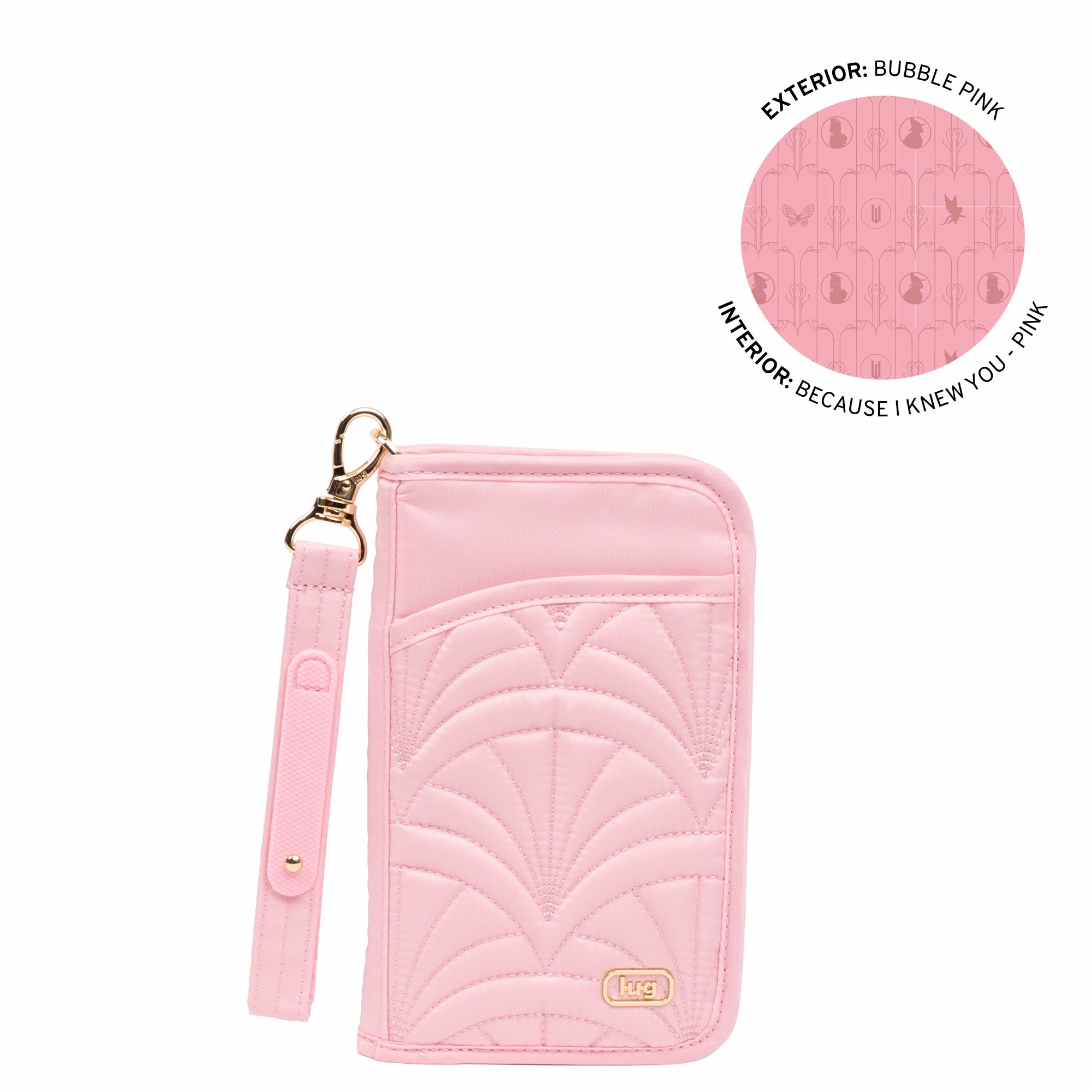 Wicked x Lug Tandem Zip RFID Wallet - BUBBLE PINK - 25341_Wicked_TandemZip_BubblePink_Angle_01