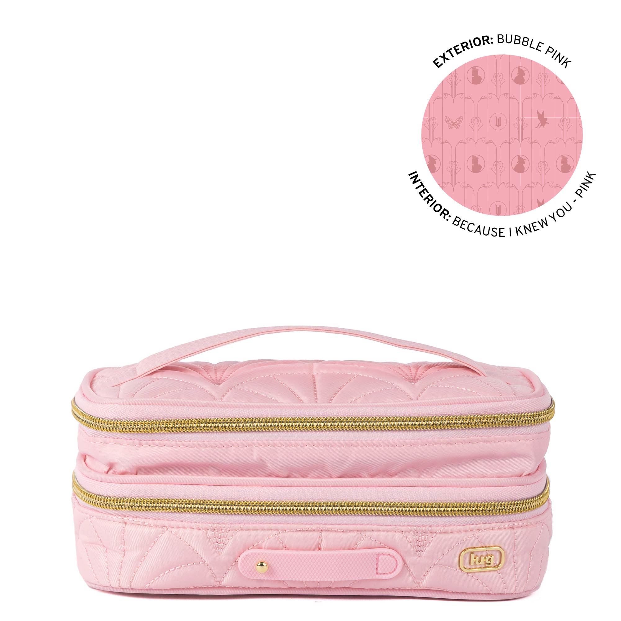 Wicked x Lug Double Decker Cosmetic Case - BUBBLE PINK - 25353_Wicked_DoubleDecker_BubblePink_Angle_01