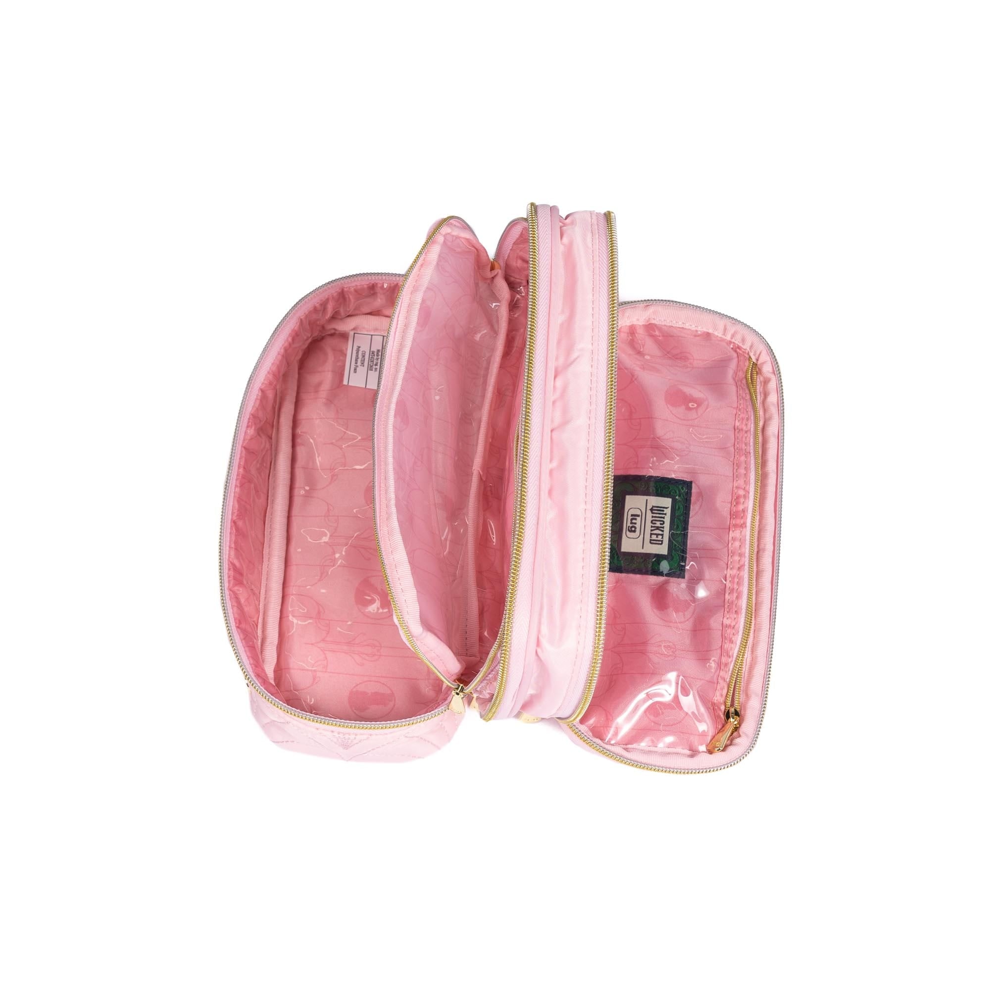Wicked x Lug Double Decker Cosmetic Case - BUBBLE PINK - 25353_Wicked_DoubleDecker_BubblePink_Angle_05
