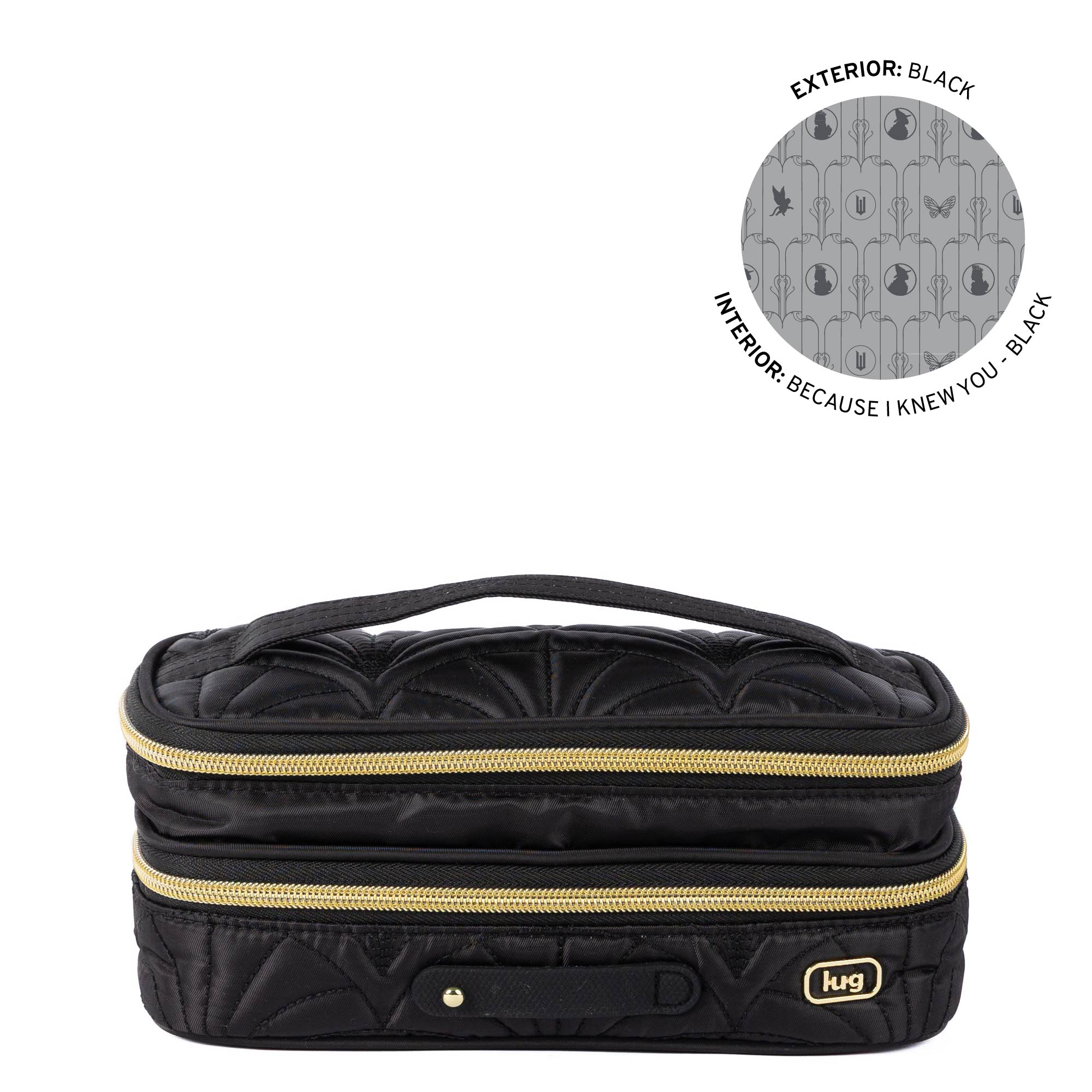 Wicked x Lug Double Decker Cosmetic Case - BLACK - 25354_Wicked_DoubleDecker-Black_Angle_01