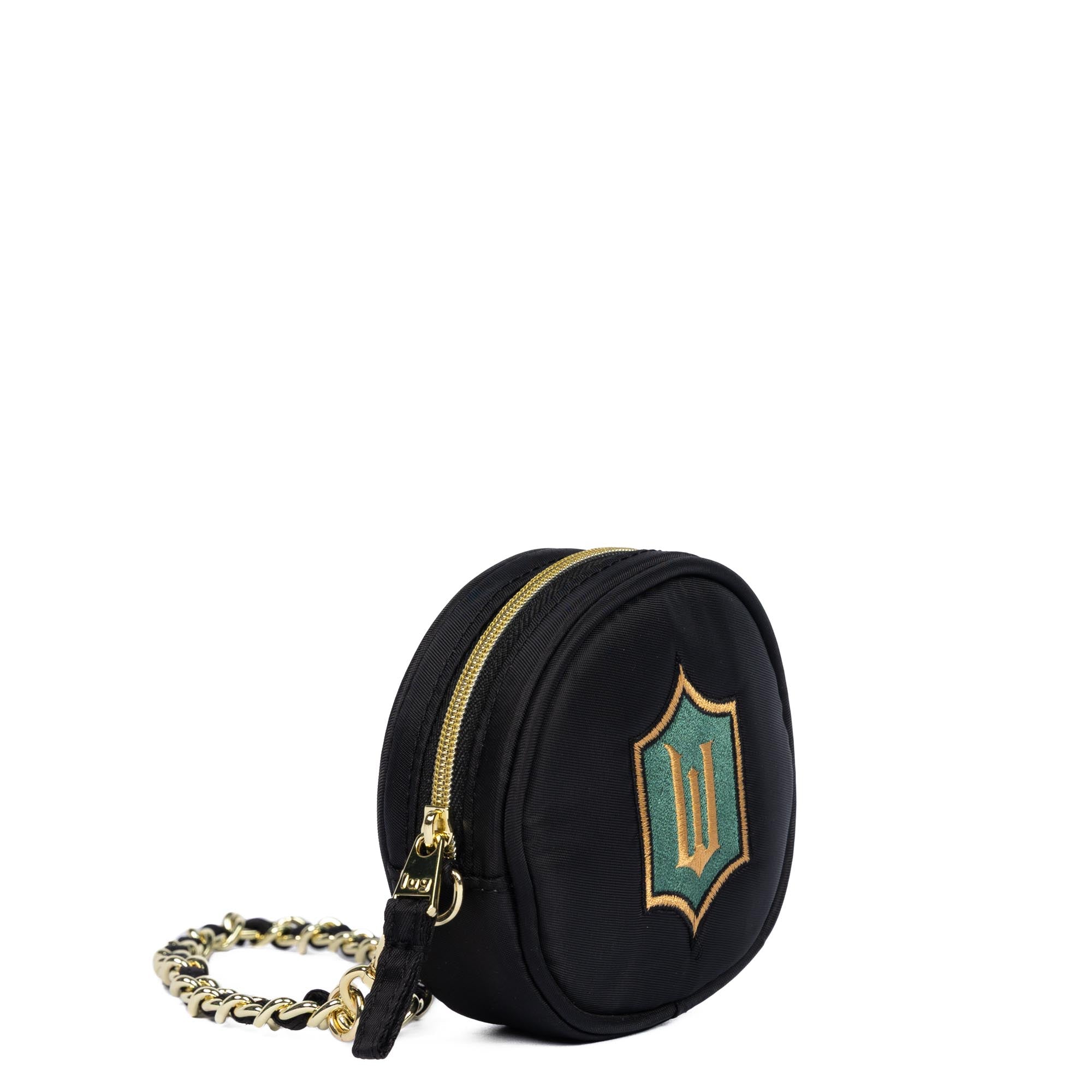 Wicked x Lug Ozwheel Circle Pouch & Metal Chain Wristlet - BLACK - 25358_Wicked_Ozwheel_Black_Angle_02