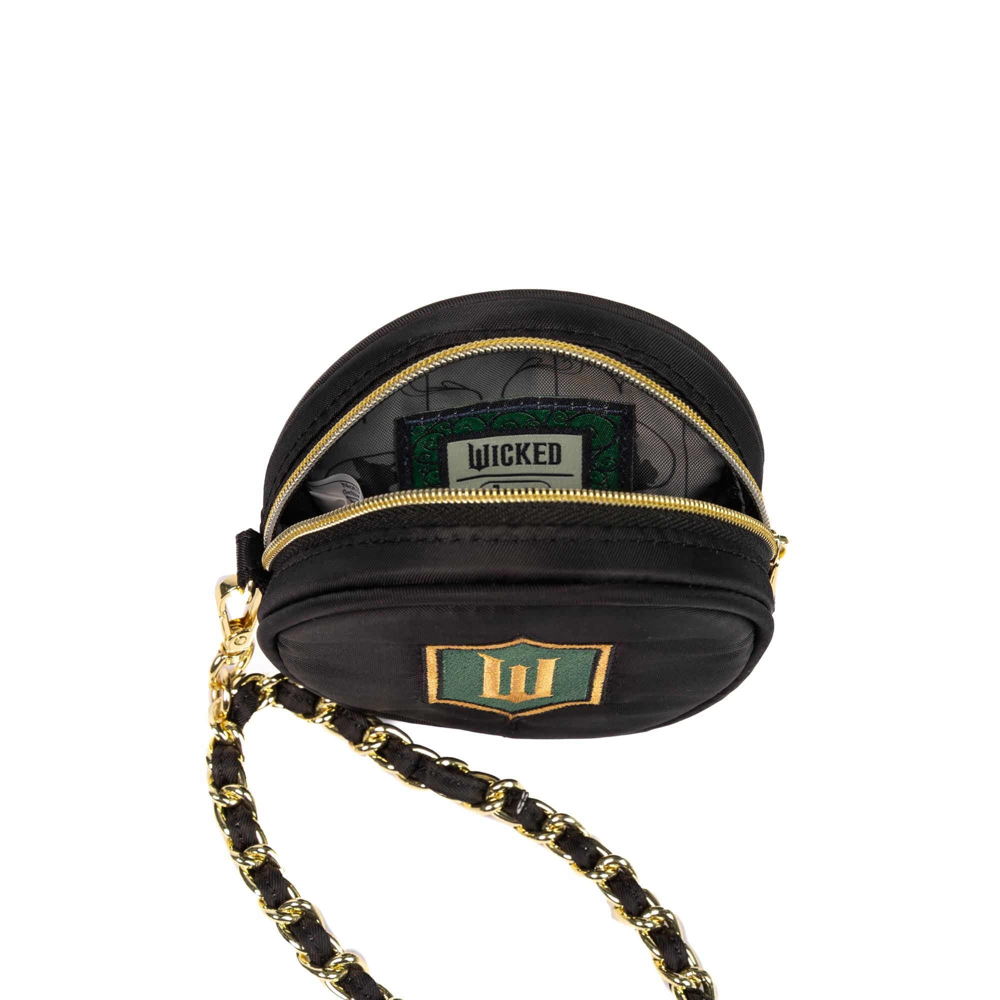 Wicked x Lug Ozwheel Circle Pouch & Metal Chain Wristlet - BLACK - 25358_Wicked_Ozwheel_Black_Angle_04