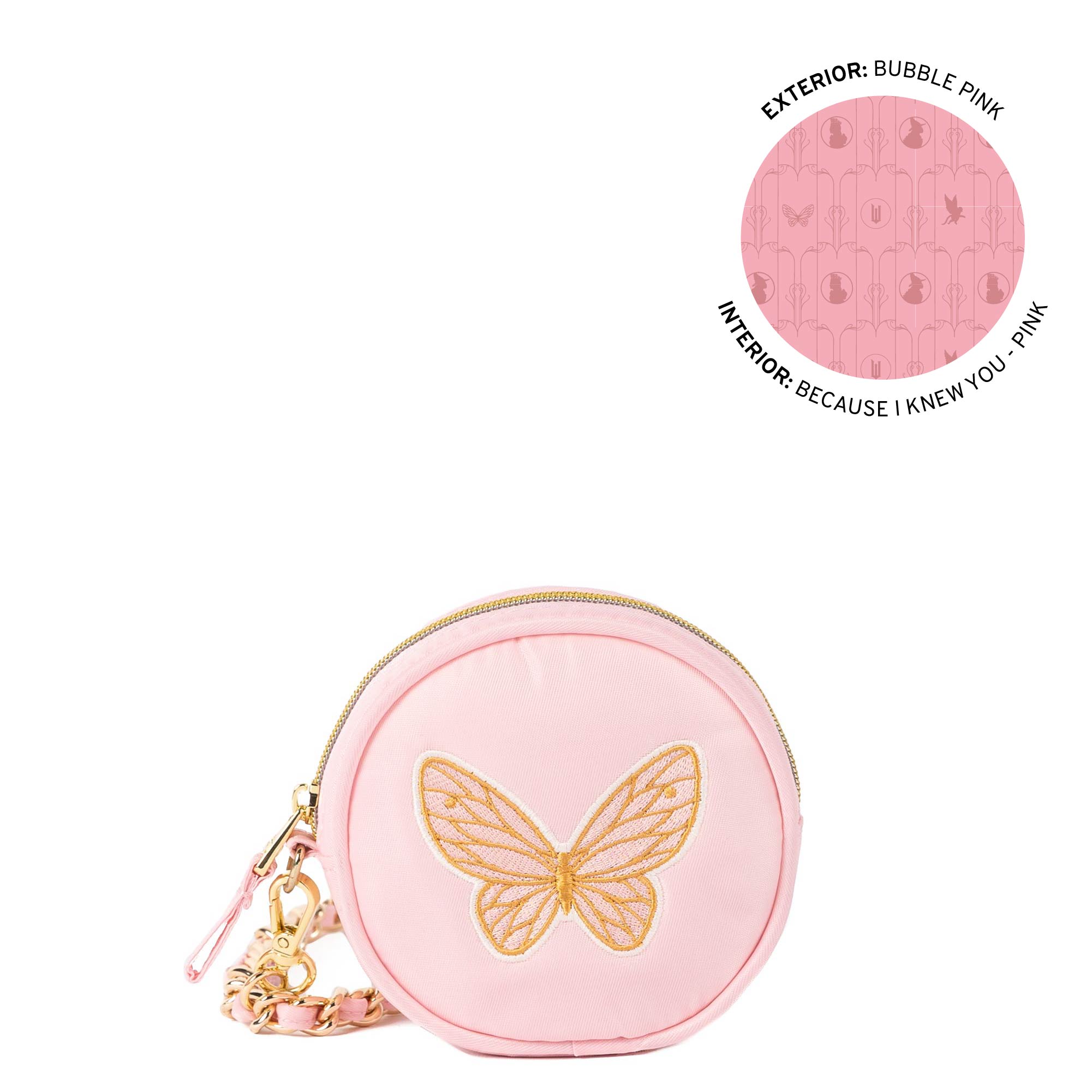 Wicked x Lug Ozwheel Circle Pouch & Metal Chain Wristlet - BUBBLE PINK - 25360_Wicked_Ozwheel_BubblePink_Angle_01