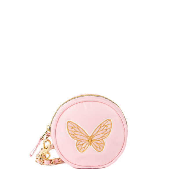 Wicked x Lug Ozwheel Circle Pouch & Metal Chain Wristlet - - 25360_Wicked_Ozwheel_BubblePink_Angle_01_nbilcx