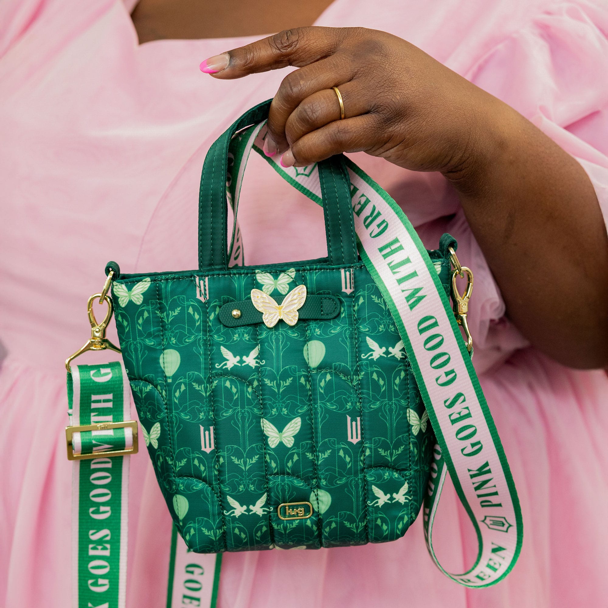 Wicked x Lug 1.5" Classic Webbing Strap - - 25361_Wicked_WebbedStrap_PinkGoesGoodWithGreen_Lifestyle_01