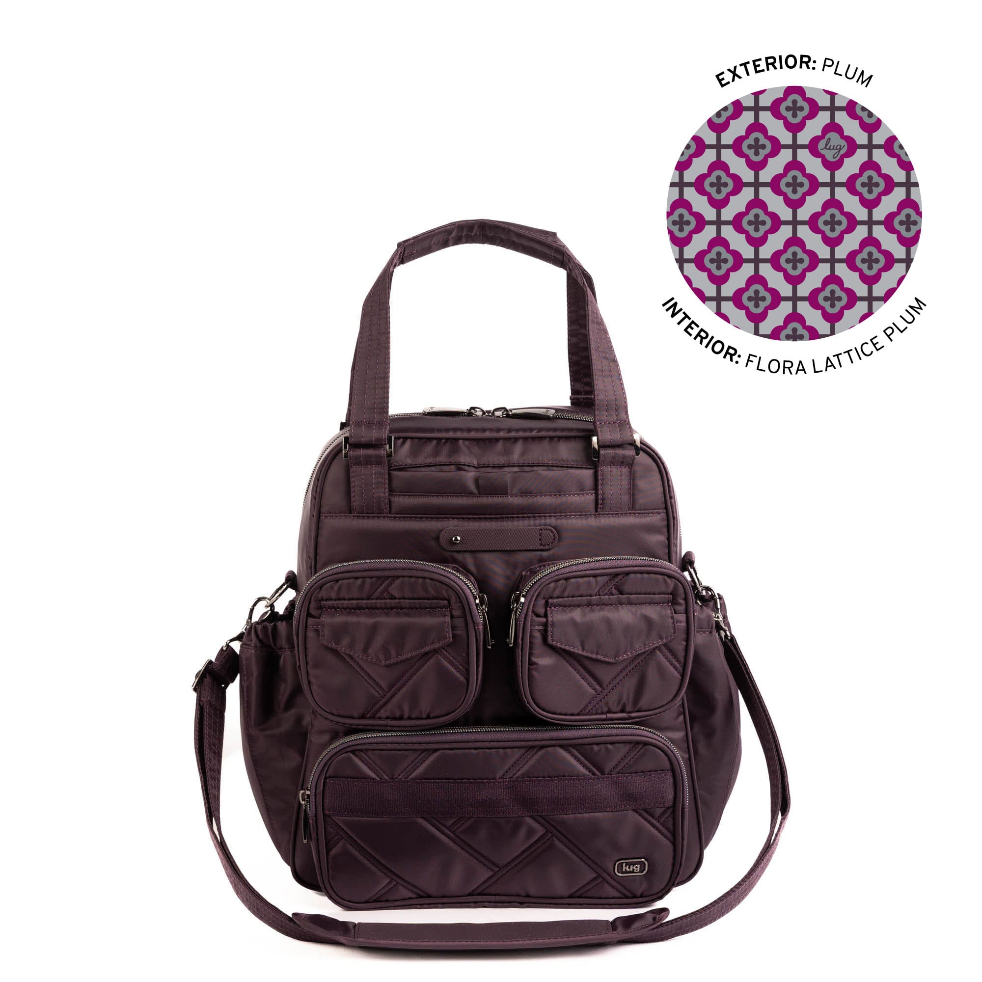 Legacy Collection Mini Puddle Jumper Convertible Tote Bag - PLUM - 25400_Legacy_MiniPuddleJumper_Plum_Angle_01