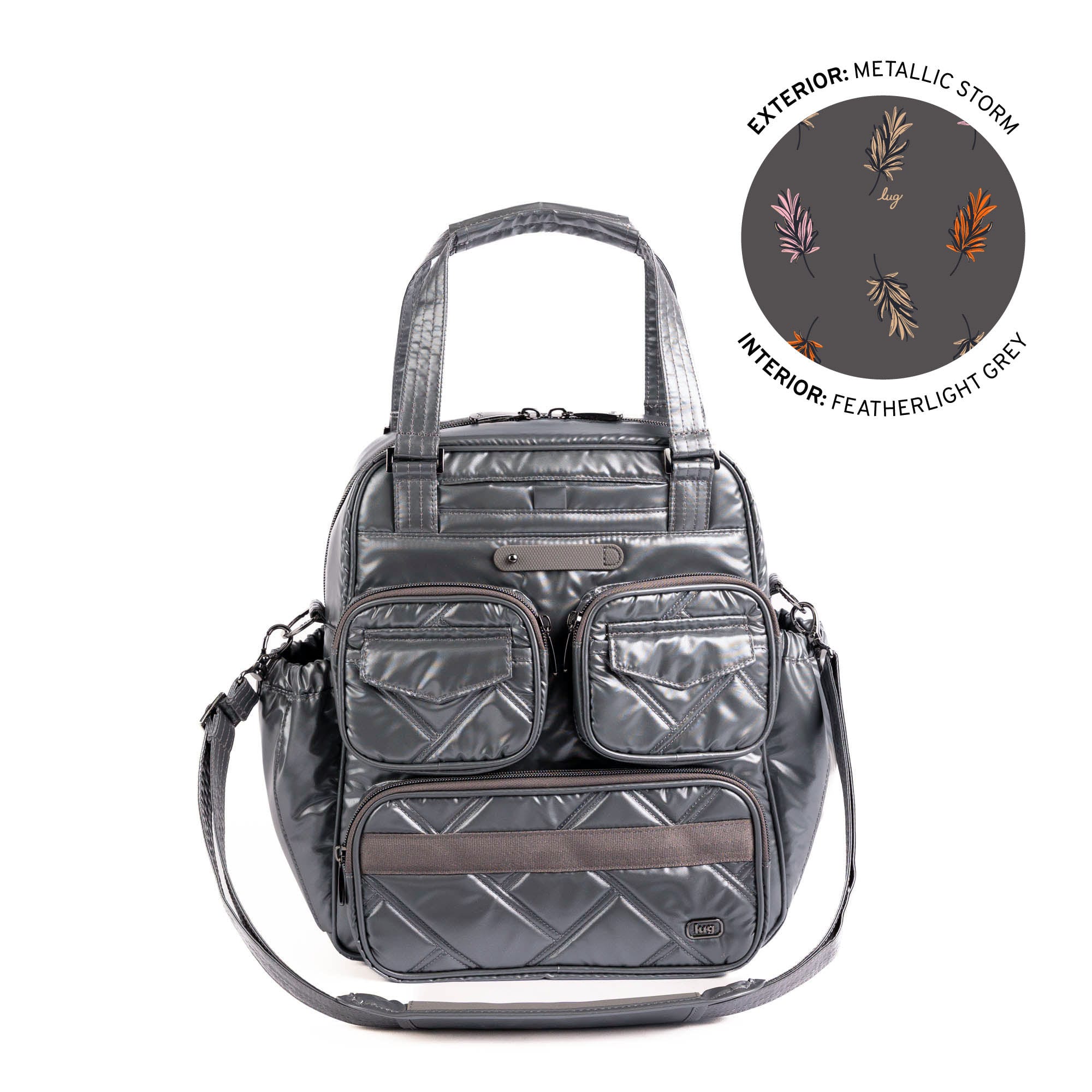 Legacy Collection Mini Puddle Jumper Convertible Tote Bag - METALLIC STORM - 25401_Legacy_MiniPuddleJumper_MetallicStorm_Angle_01_evn684