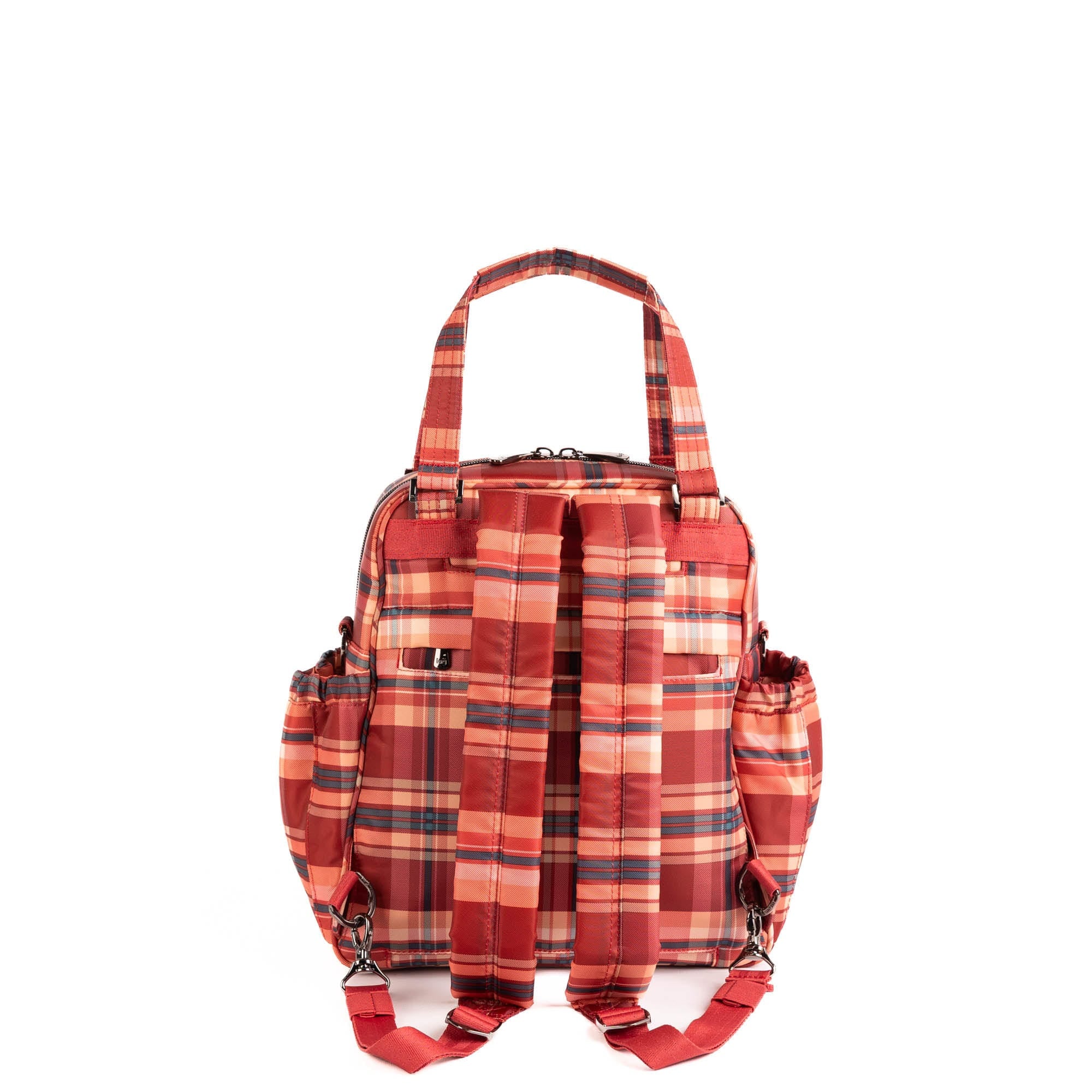 Legacy Collection Mini Puddle Jumper Convertible Tote Bag - TEMPO PLAID RED - 25404_Legacy_MiniPuddleJumper_TempoPlaidRed_Angle_04