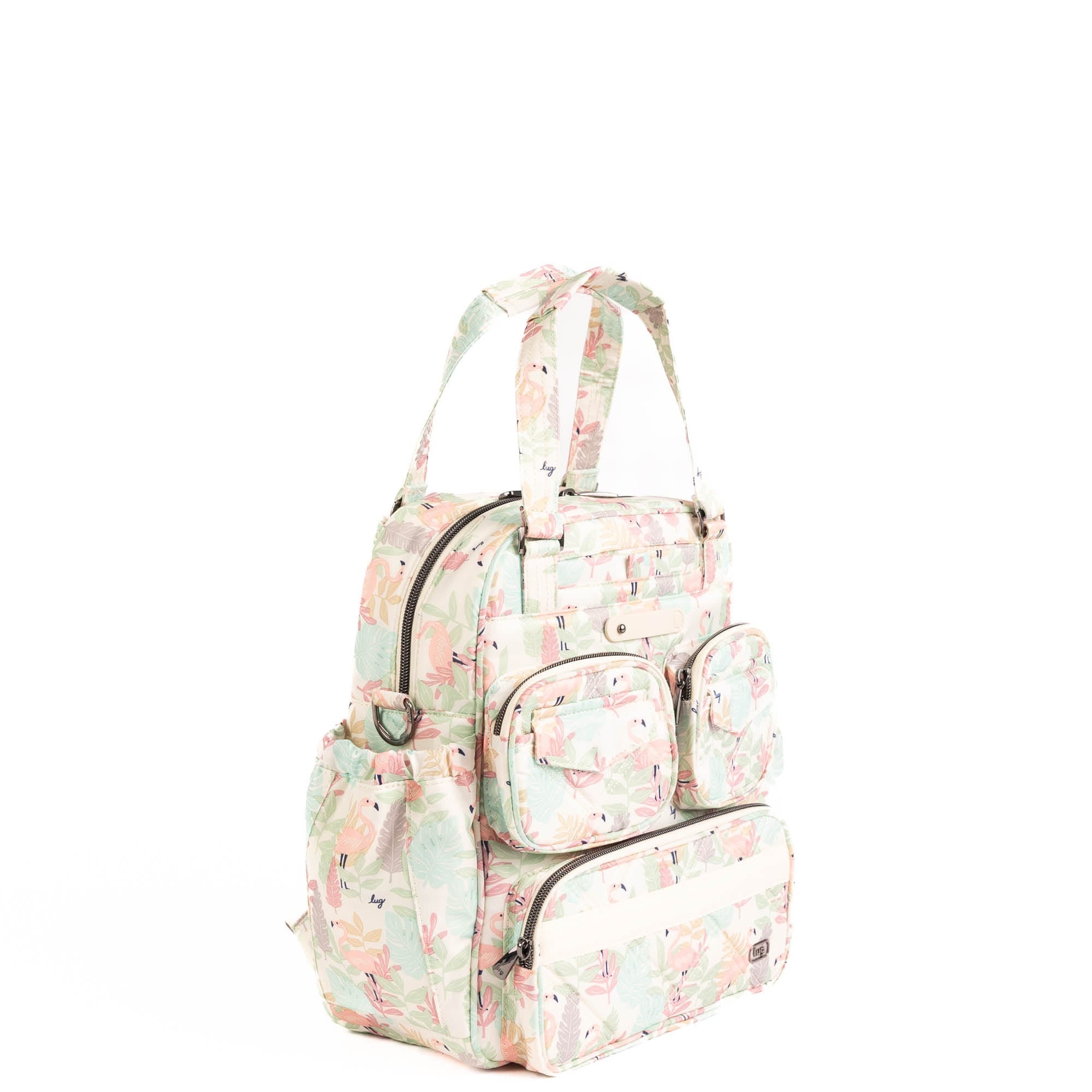 Legacy Collection Mini Puddle Jumper Convertible Tote Bag - FLAMINGO FOLIAGE - 25408_Legacy_MiniPuddleJumper_FlamingoFoliage_Angle_02