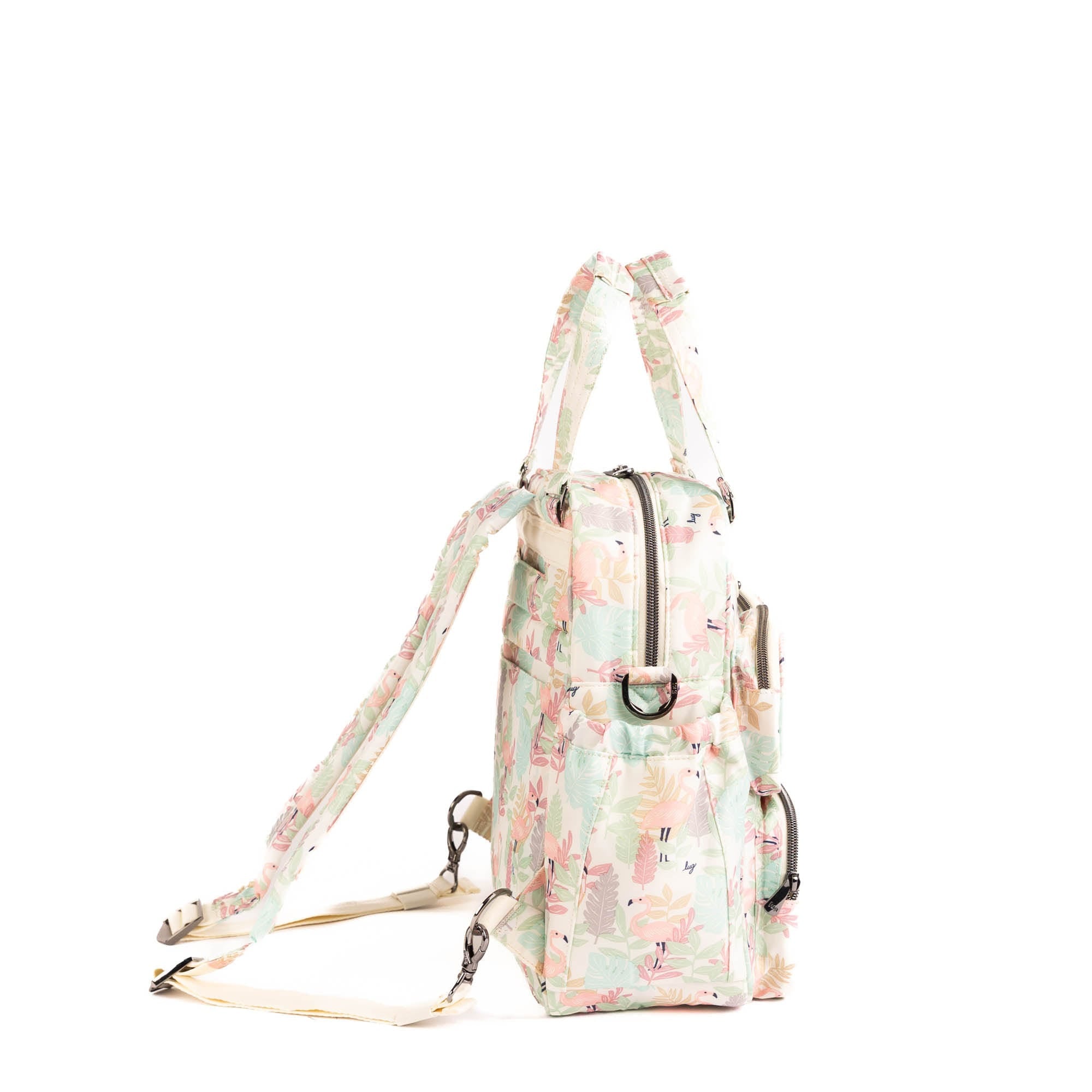 Legacy Collection Mini Puddle Jumper Convertible Tote Bag - FLAMINGO FOLIAGE - 25408_Legacy_MiniPuddleJumper_FlamingoFoliage_Angle_03