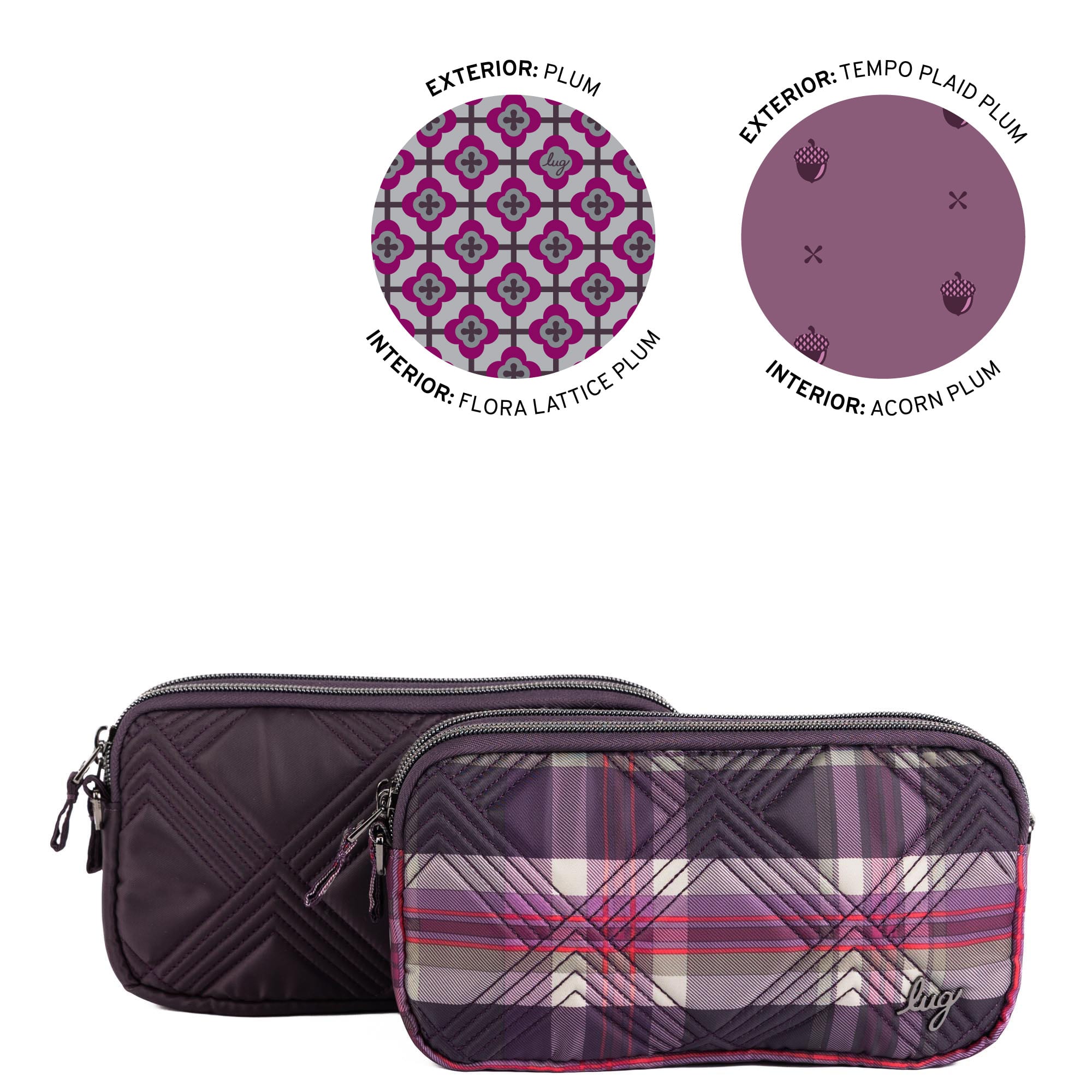 Coupe XL Convertible Crossbody Bag - 2pc Set - PLUM TEMPO PLAID PLUM - 25410_CoupeXL_2PCset_Plum_TempoPlaidPlum_Angle_01