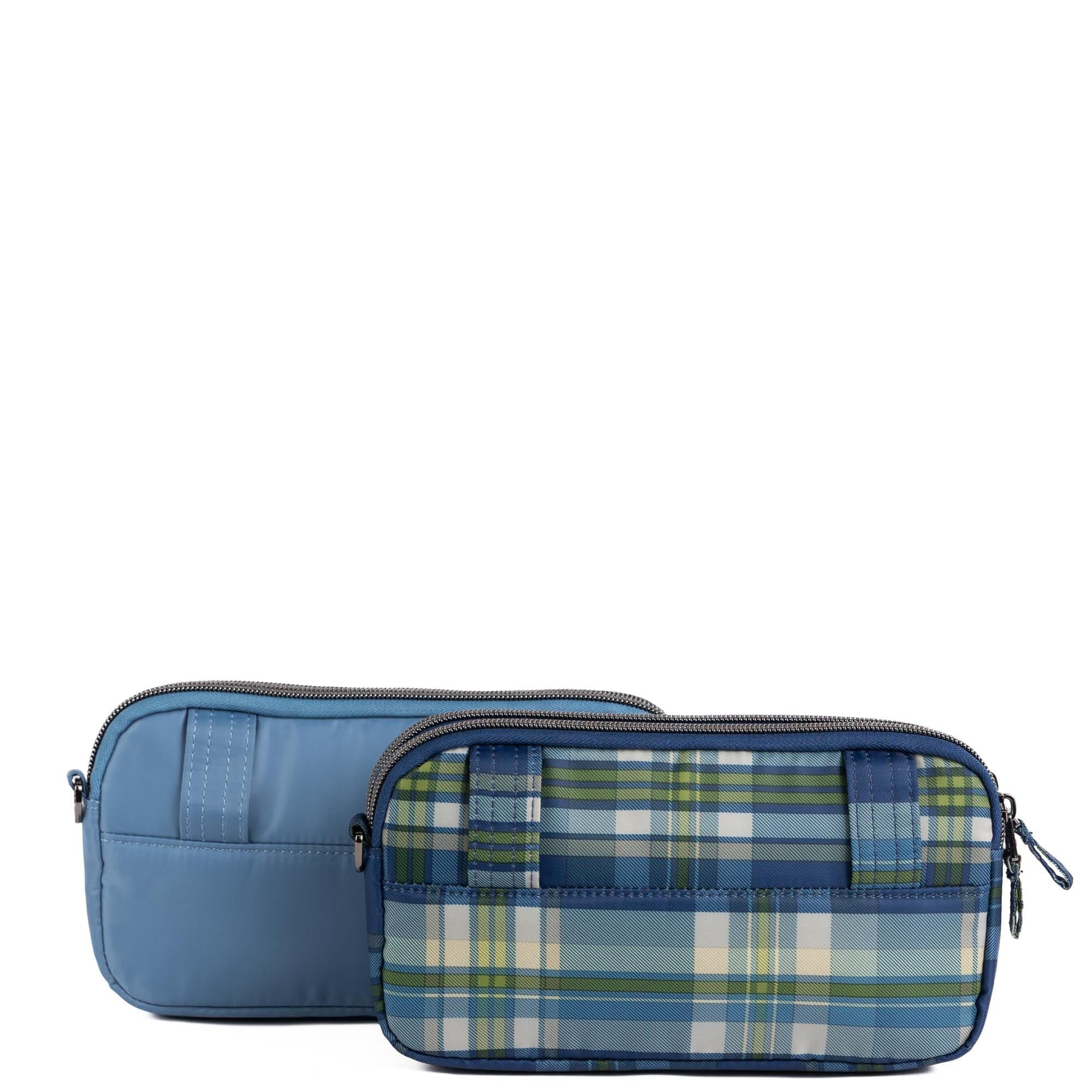 Coupe XL Convertible Crossbody Bag - 2pc Set - DENIM DRIFT TEMPO PLAID BLUE - 25413_CoupeXL_2PCset_DenimDrift_TempoPlaidBlue_Angle_02
