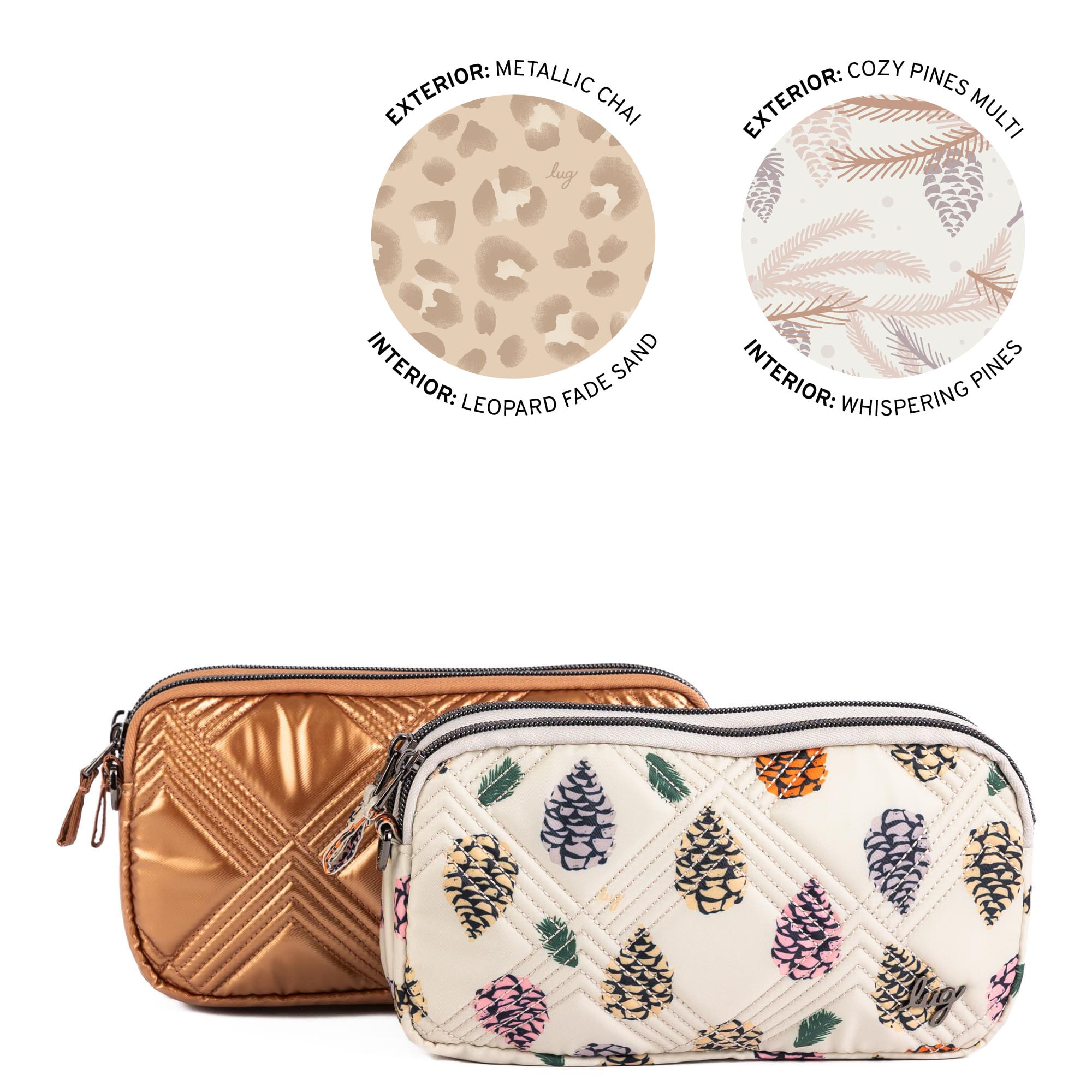 Coupe XL Convertible Crossbody Bag - 2pc Set - METALLIC CHAI COZY PINES MULTI - 25415_CoupeXL_2PCset_MetallicChai_CozyPinesMulti_Angle_01