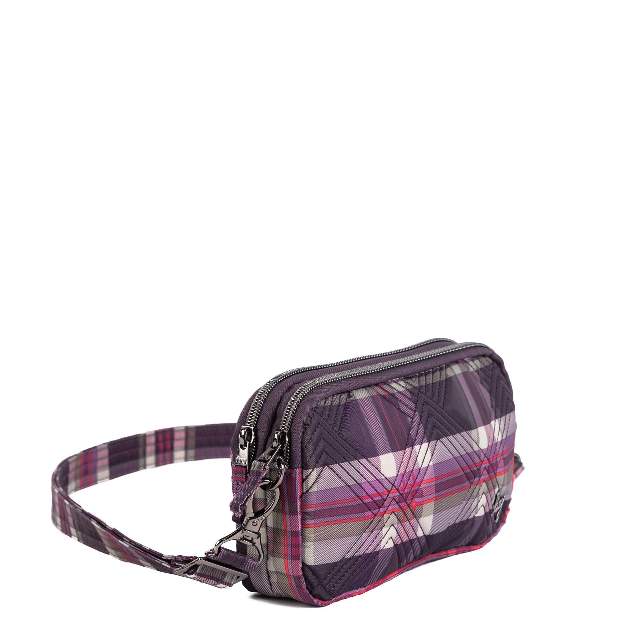 Coupe XL Convertible Crossbody Bag - TEMPO PLAID PLUM - 25421_CoupeXL_TempoPlaidPlum_Angle_02