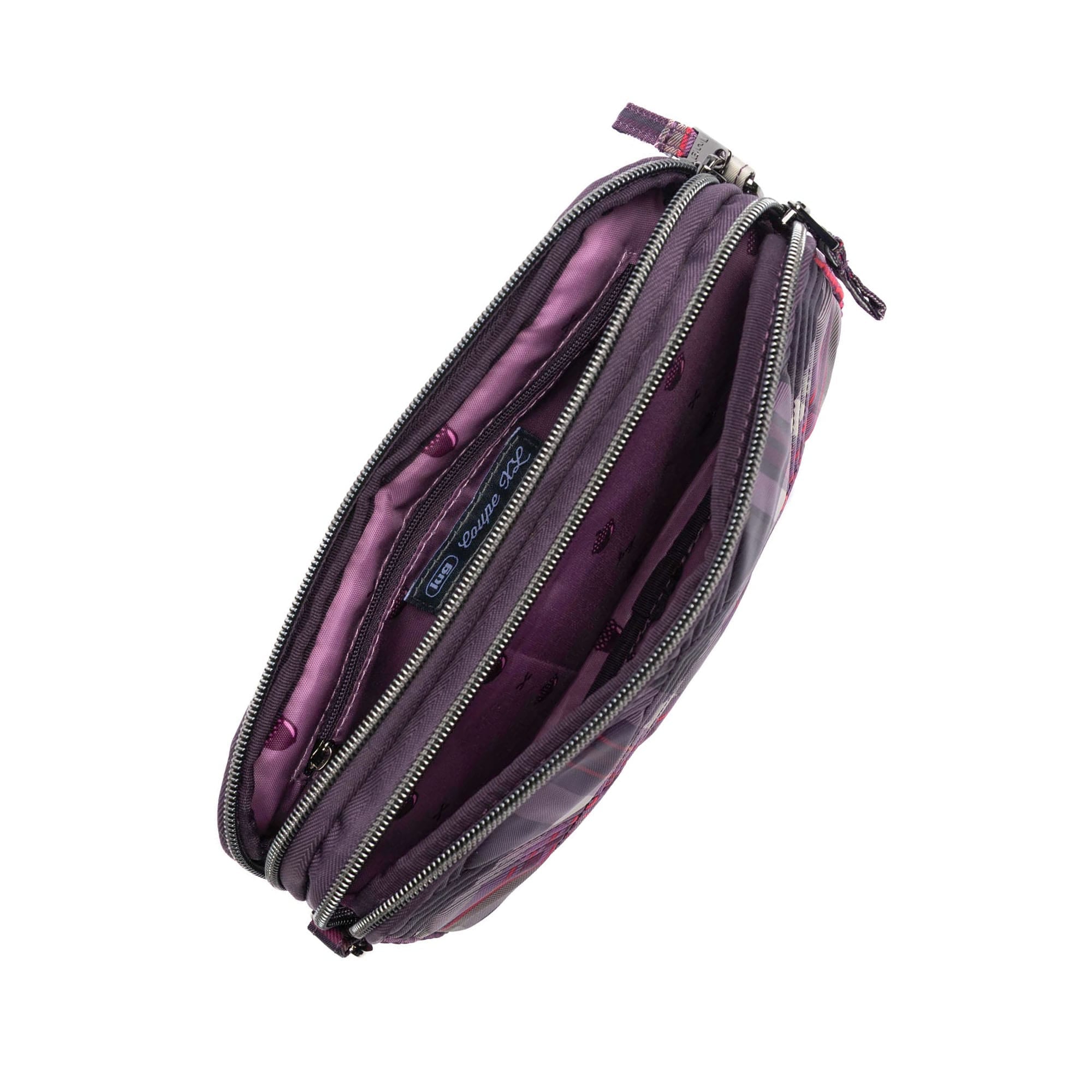 Coupe XL Convertible Crossbody Bag - TEMPO PLAID PLUM - 25421_CoupeXL_TempoPlaidPlum_Angle_06