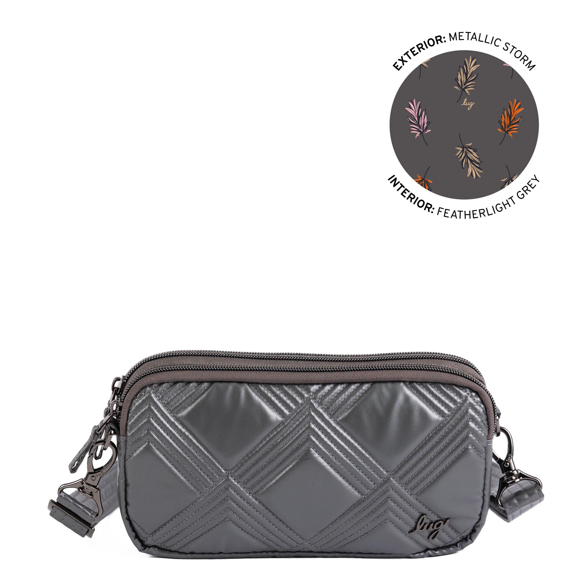 Coupe XL Convertible Crossbody Bag - METALLIC STORM - 25422_CoupeXL_MetallicStorm_Angle_01