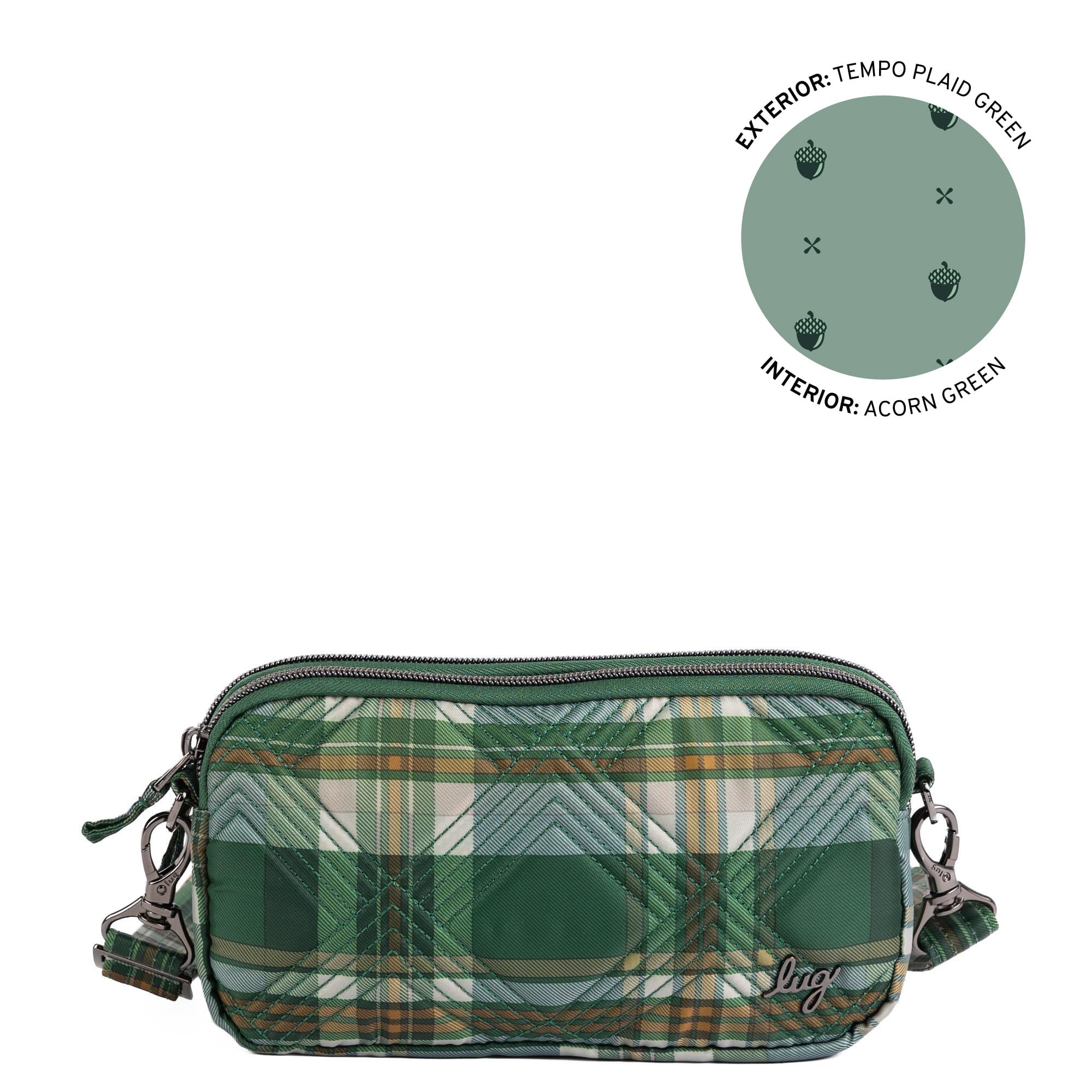 Coupe XL Convertible Crossbody Bag - TEMPO PLAID GREEN - 25424_CoupeXL_TempoPlaidGreen_Angle_01