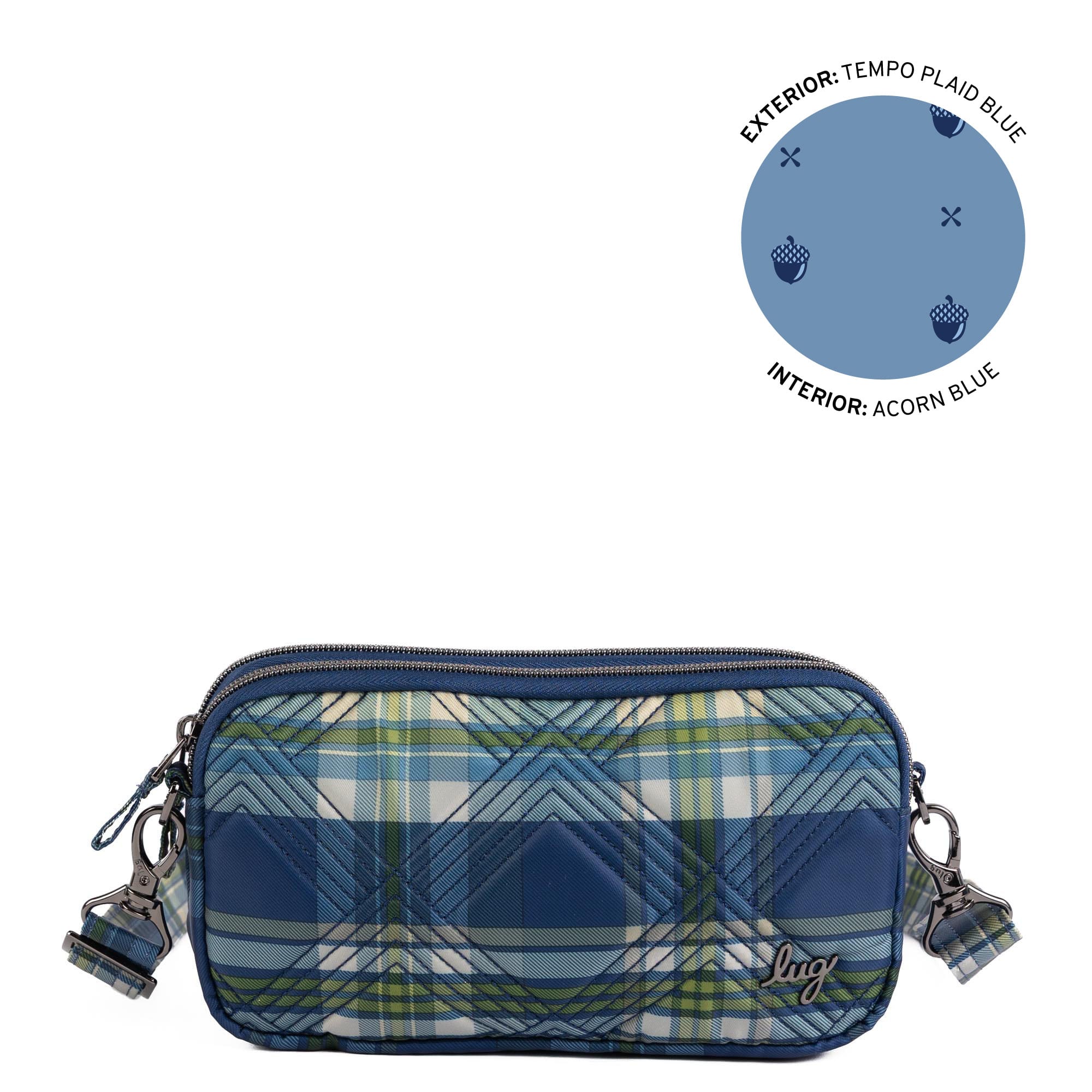 Coupe XL Convertible Crossbody Bag - TEMPO PLAID BLUE - 25426_CoupeXL_TempoPlaidBlue_Angle_01