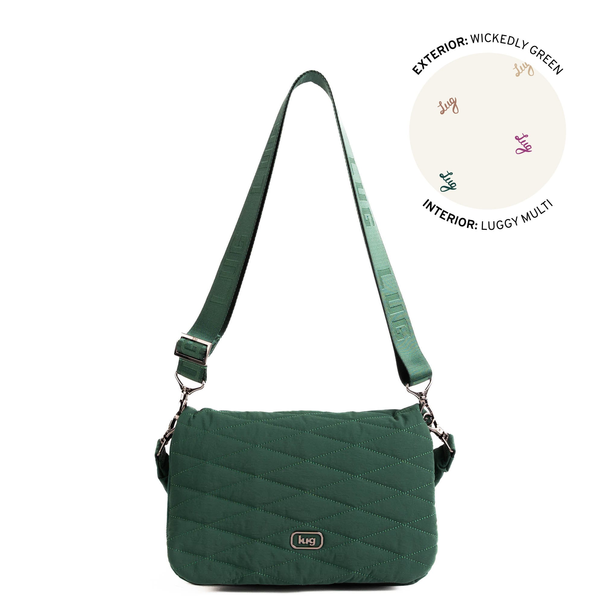 Bina Cloud Go Foldover Crossbody Bag - WICKEDLY GREEN - 25483_Bina_CloudGo_WickedlyGreen_Angle_01