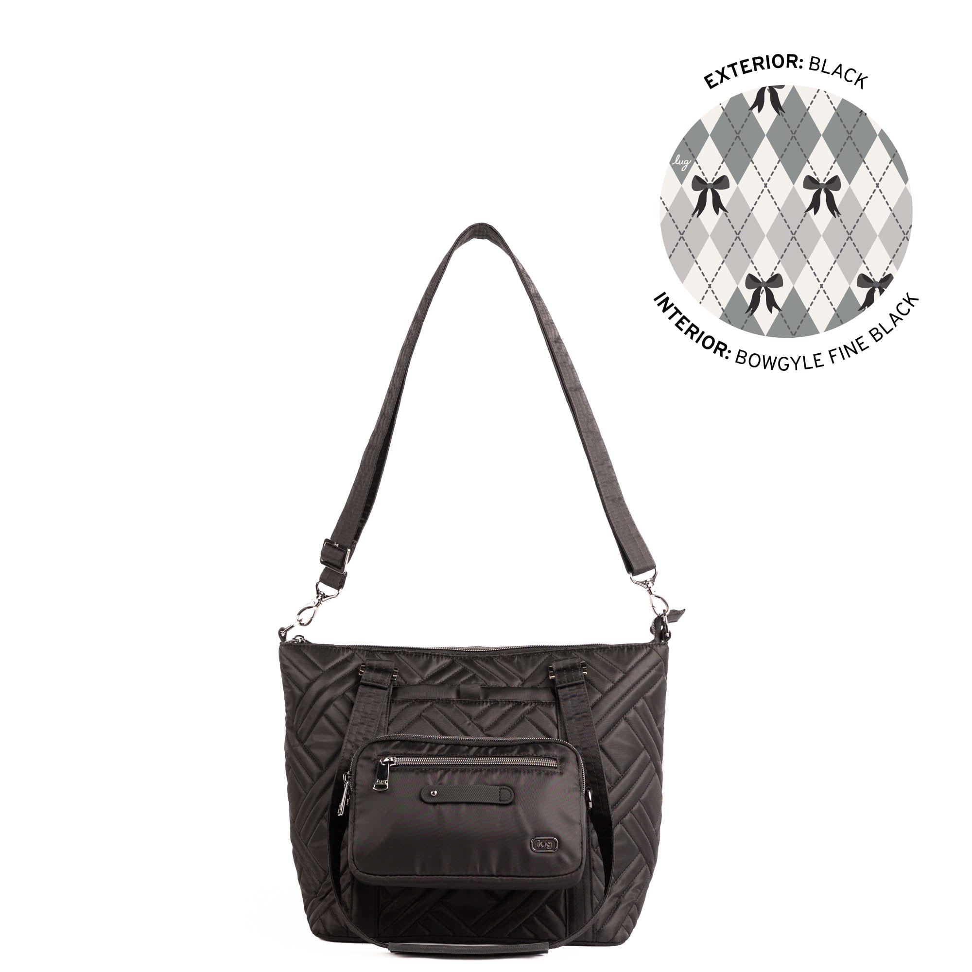 Catamaran Tote Bag & Removable Pouch - BLACK - 25489_Catamaran_Black_Angle_01