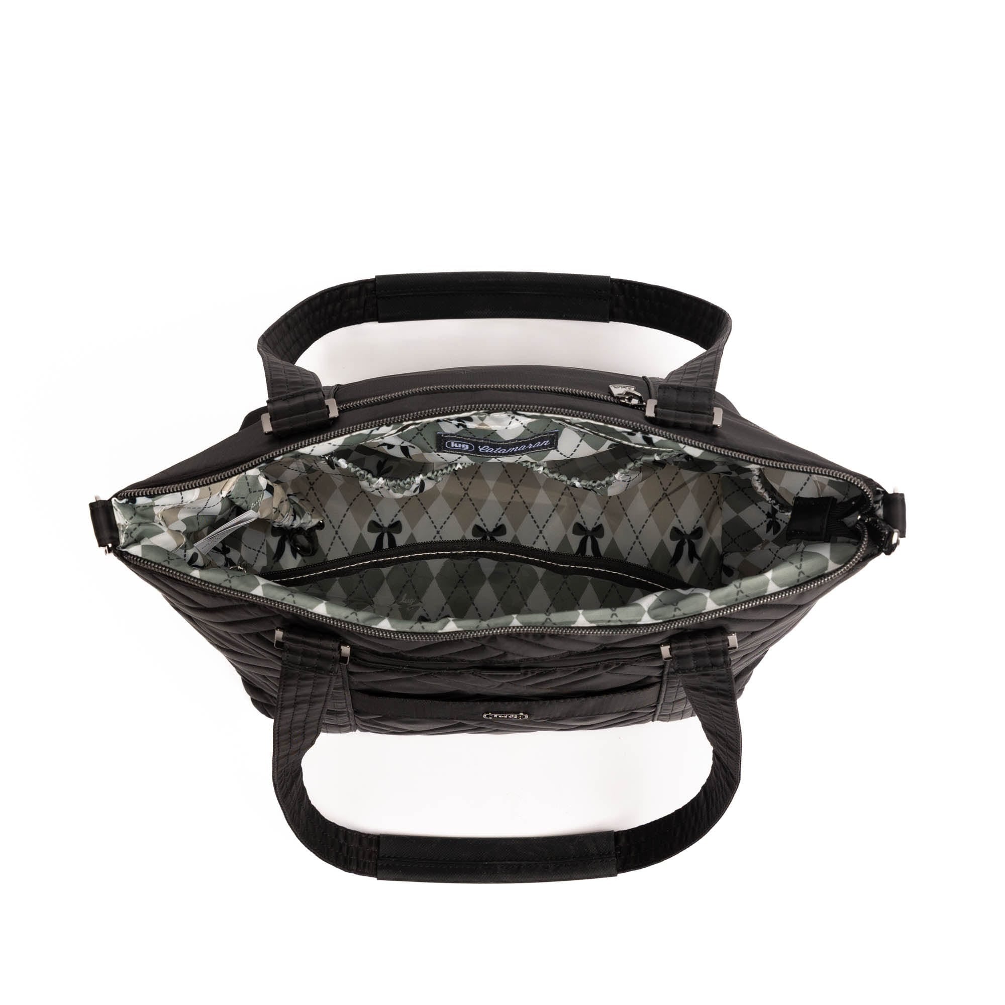 Catamaran Tote Bag & Removable Pouch - BLACK - 25489_Catamaran_Black_Angle_06