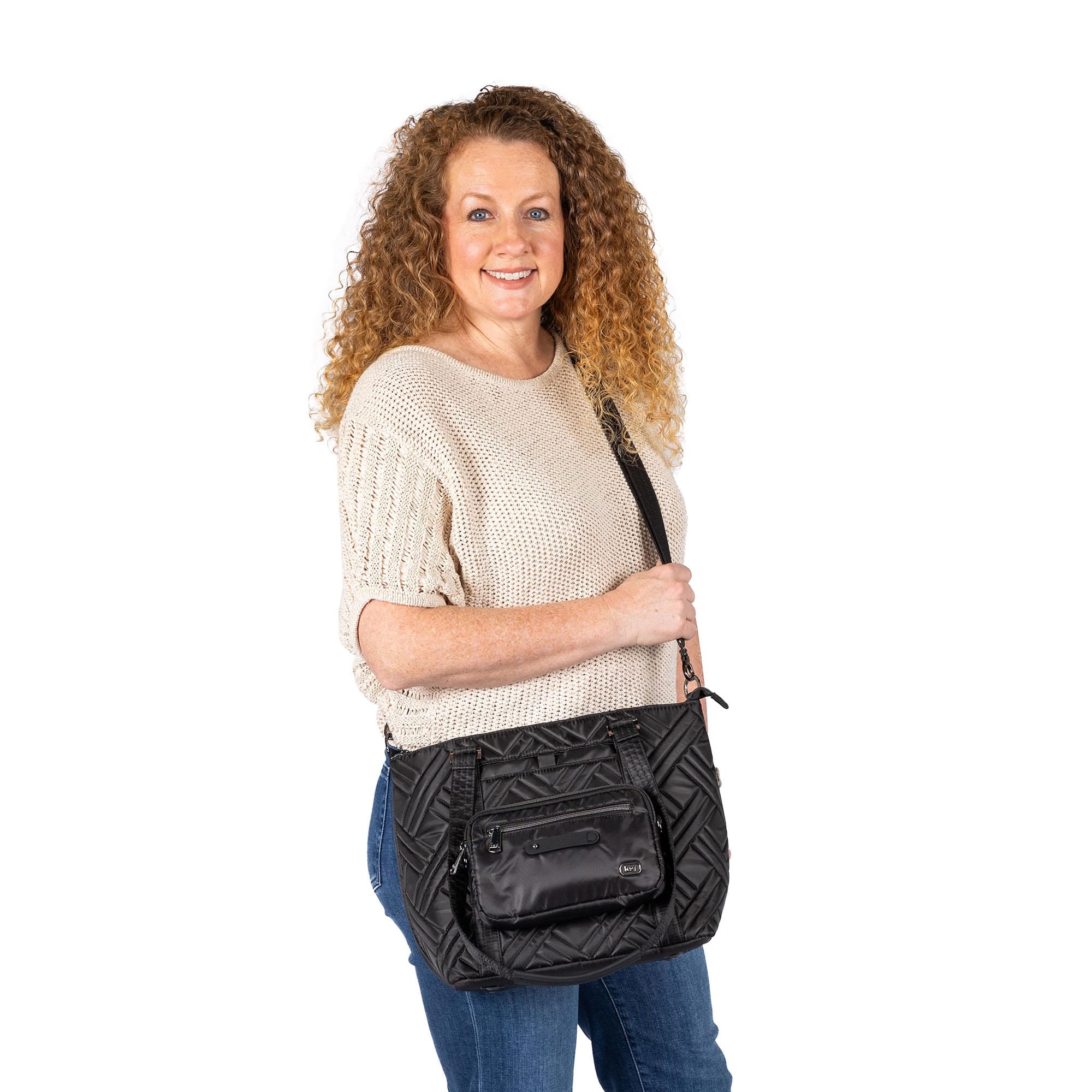 Catamaran Tote Bag & Removable Pouch - - 25489_Catamaran_Black_BagProportion_03