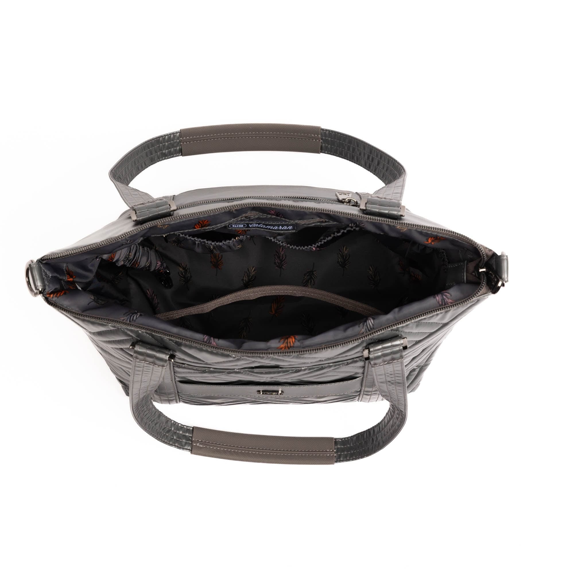 Catamaran Tote Bag & Removable Pouch - METALLIC STORM - 25491_Catamaran_MetallicStorm_Angle_06